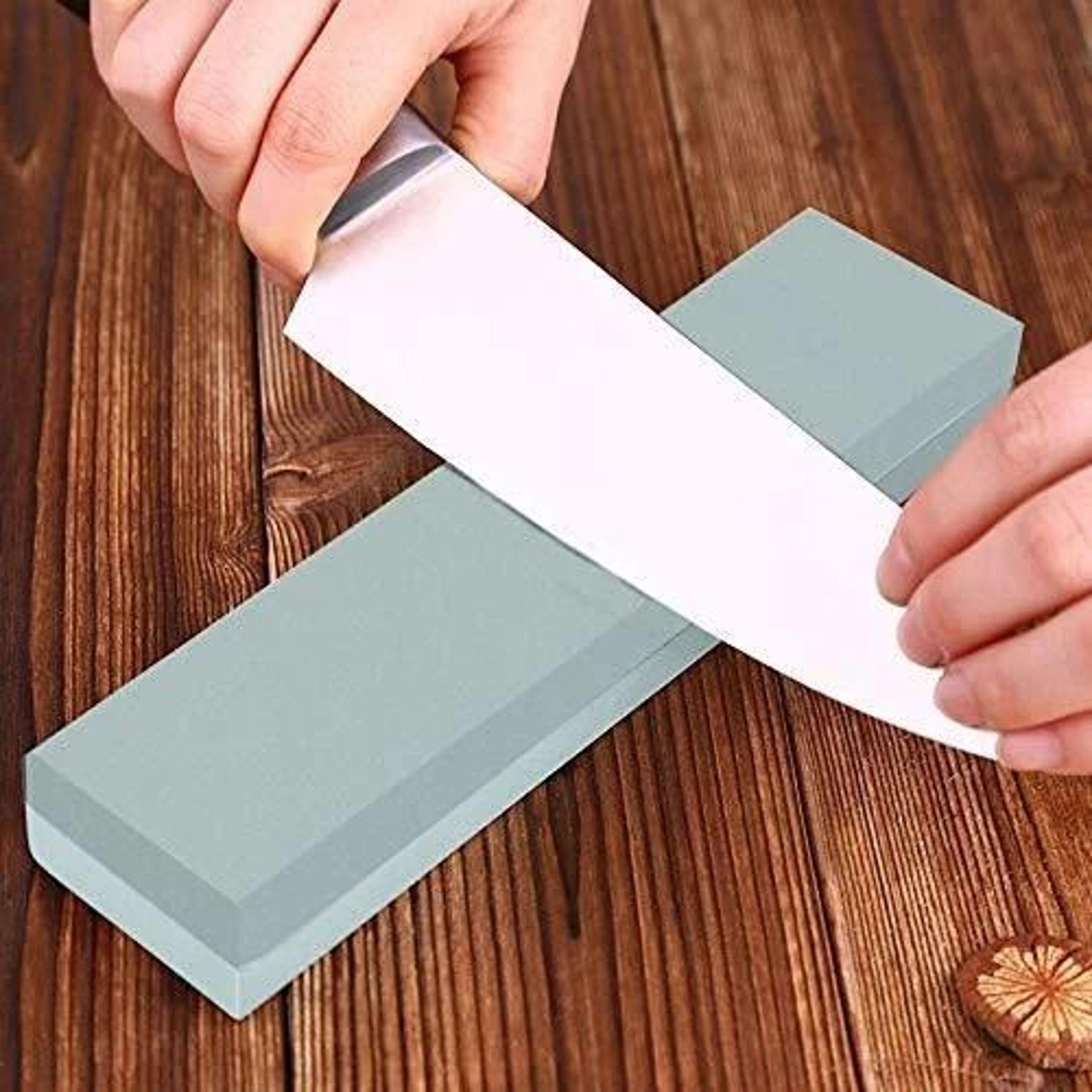knife sharpening water stone set dual grit kitchen whetstone with non-slip base