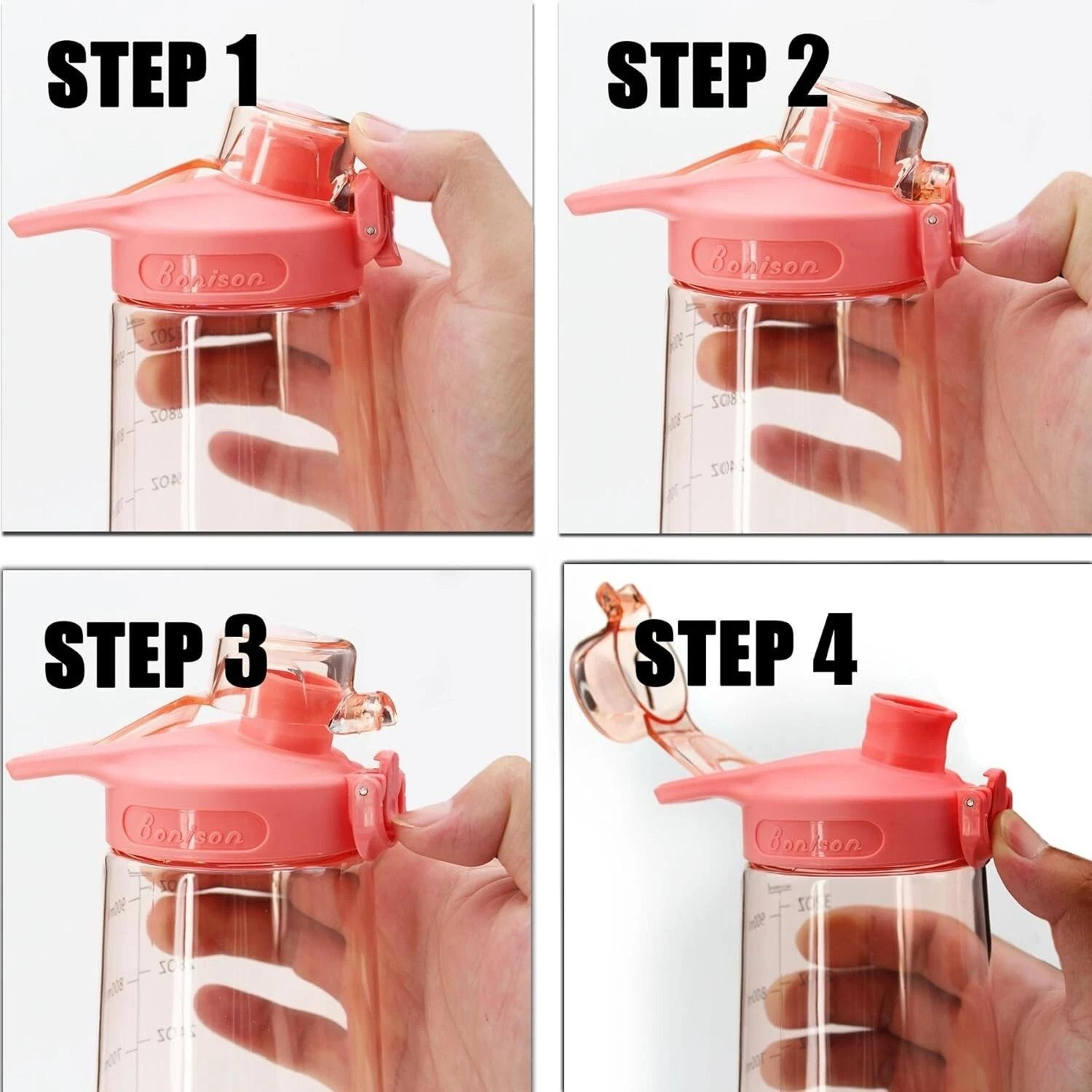 Pink 36 Oz Leakproof Sports Water Bottle With Flip Top Lid  Handle 1