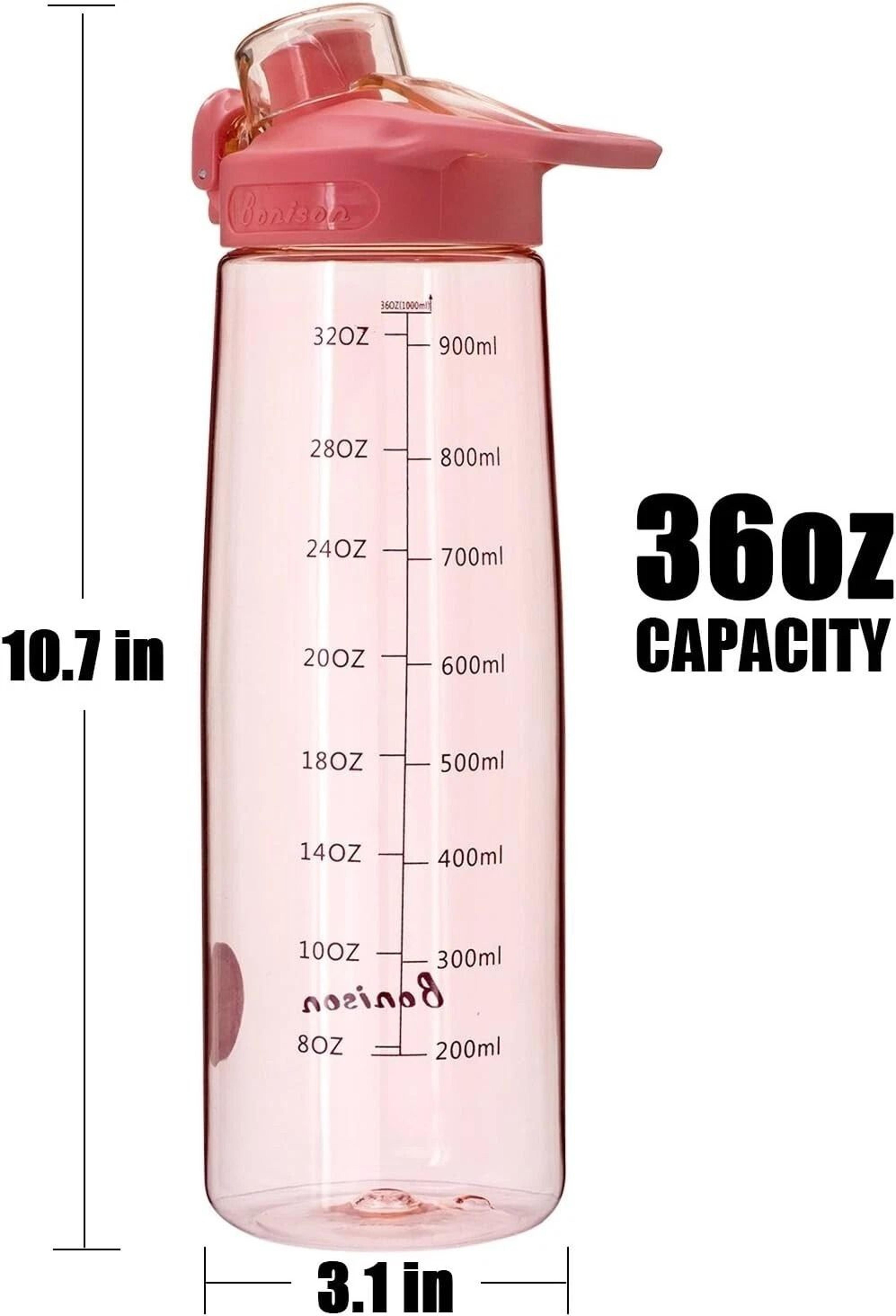 Pink 36 Oz Leakproof Sports Water Bottle With Flip Top Lid  Handle 2