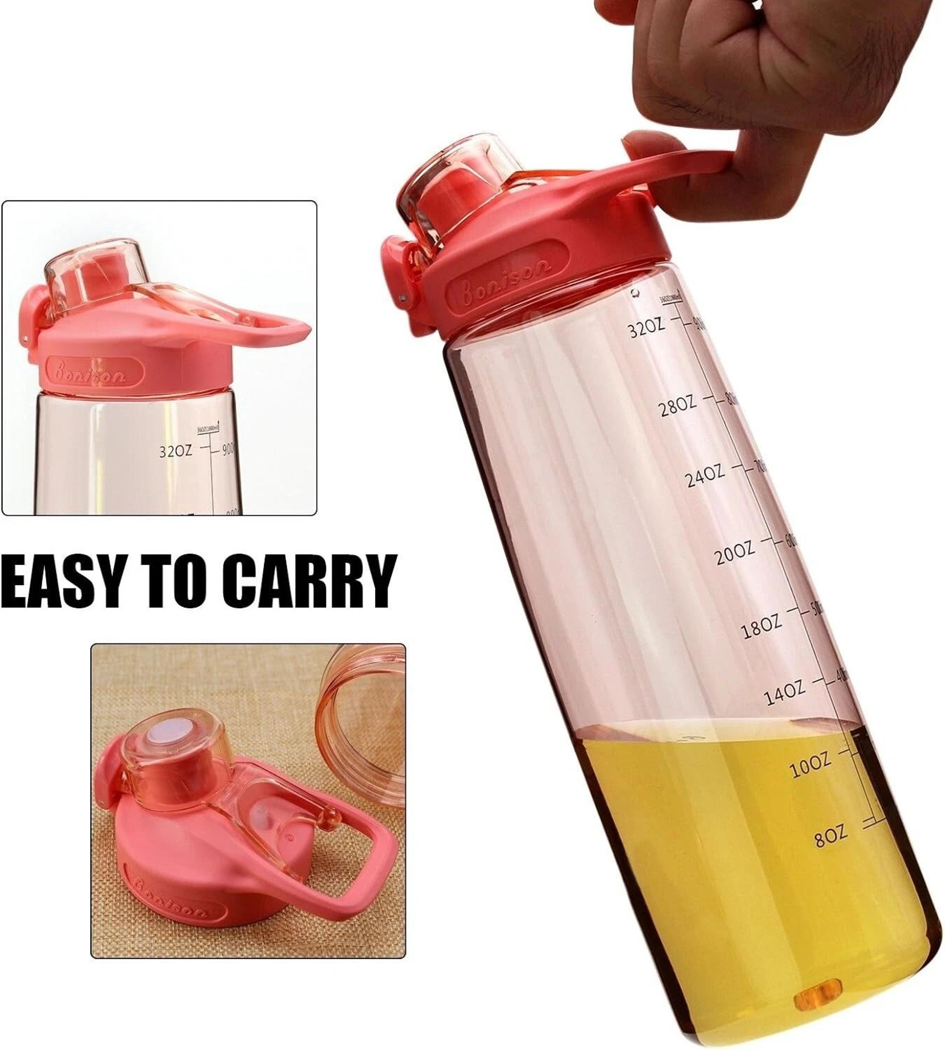 Pink 36 Oz Leakproof Sports Water Bottle With Flip Top Lid  Handle 3