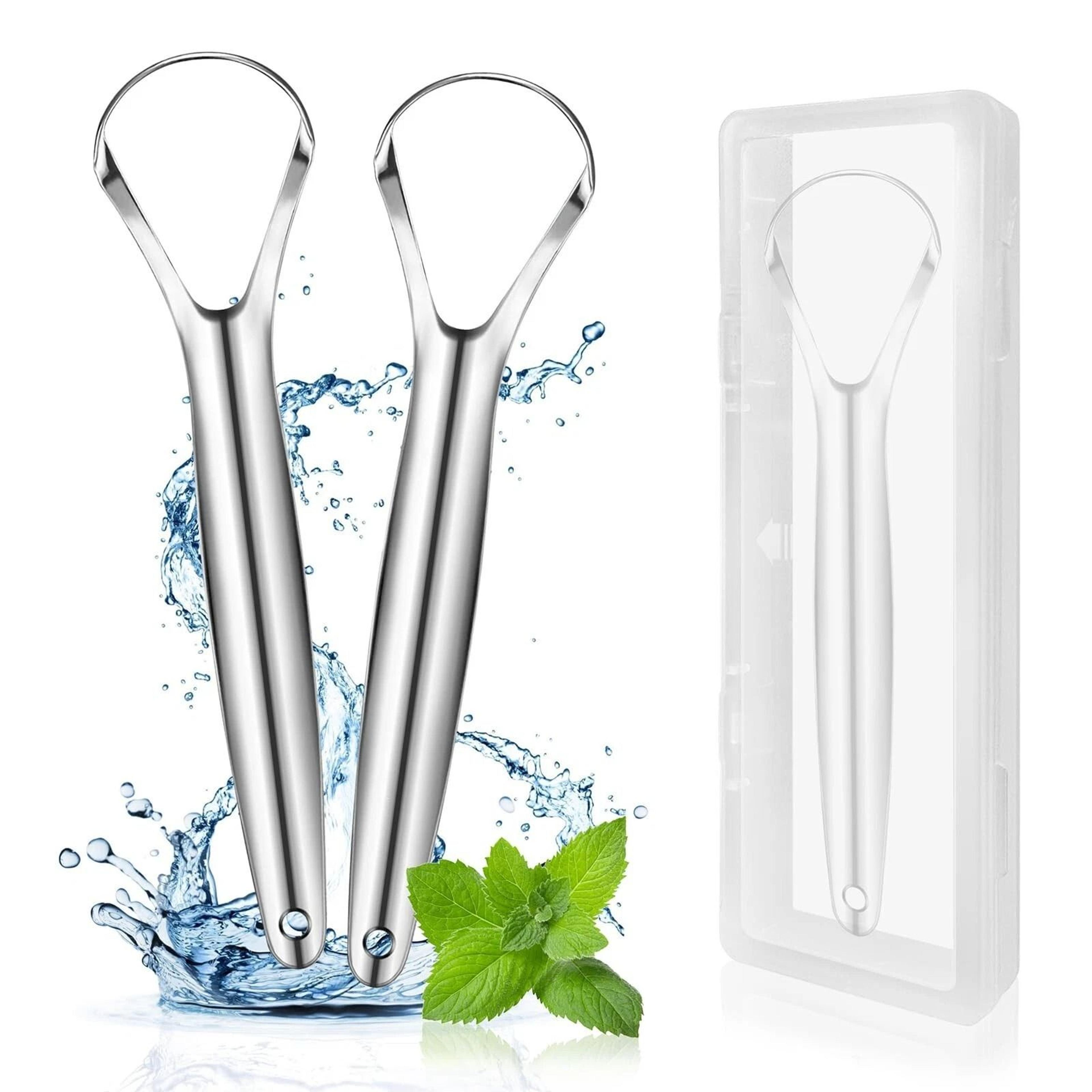 stainless steel tongue scraper for adults metal cleaner by