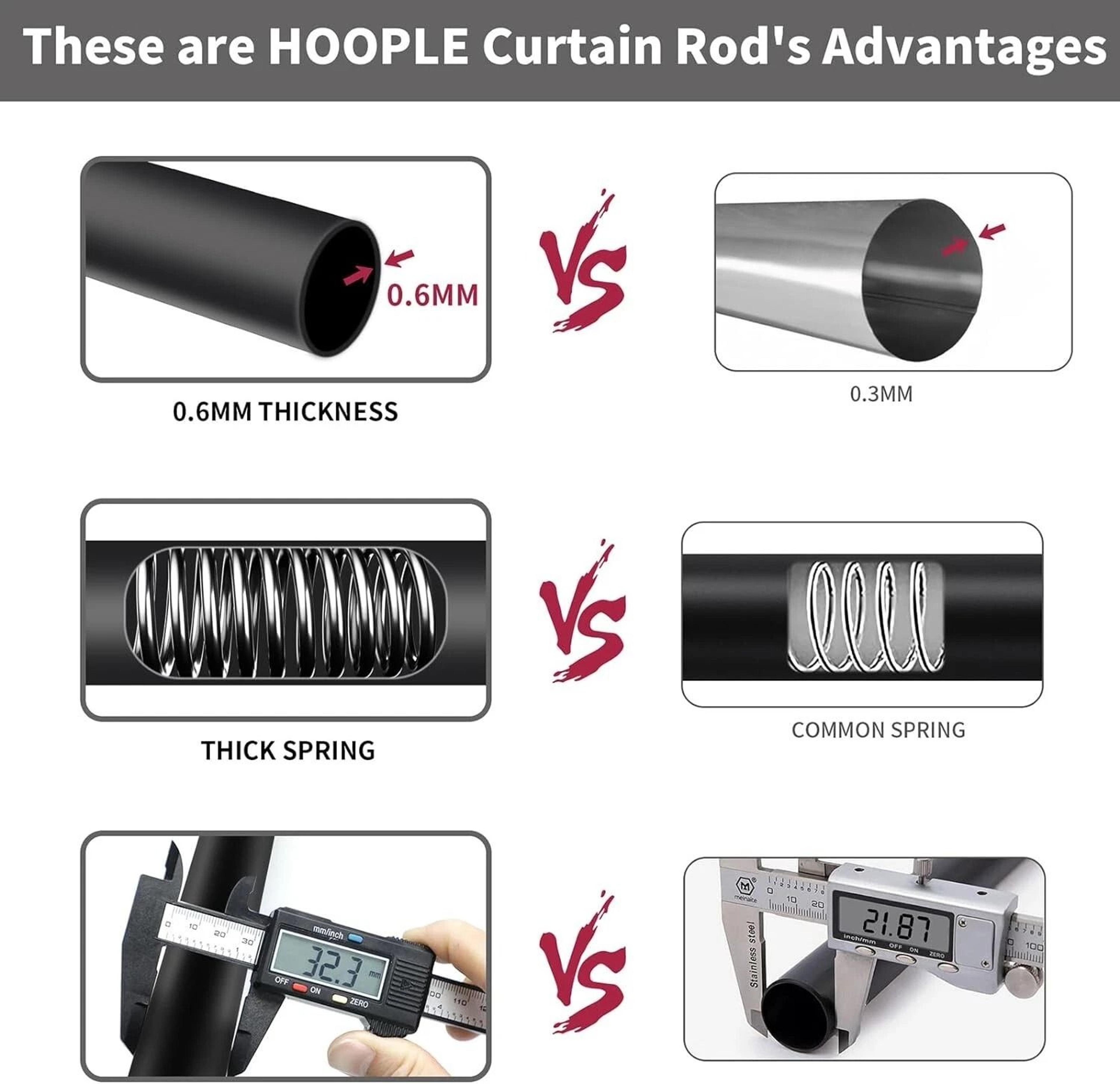 Adjustable Tension Curtain Rod No Drilling NonSlip Telescoping Curtain Rod For Easy Installation 8