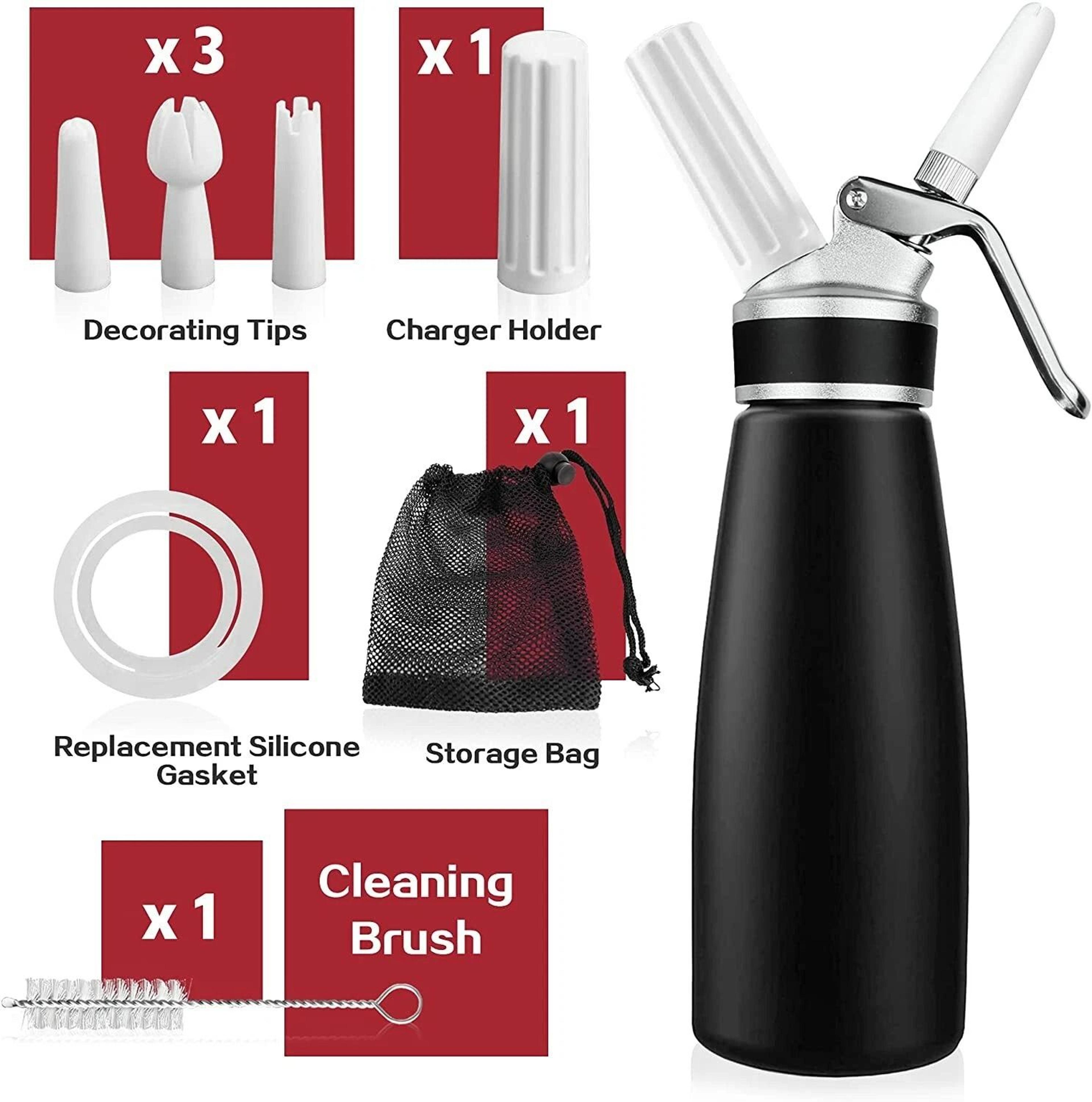 Whipped Cream Dispenser Durable Aluminum Foam Whipper For Delicious Cream Creations 4