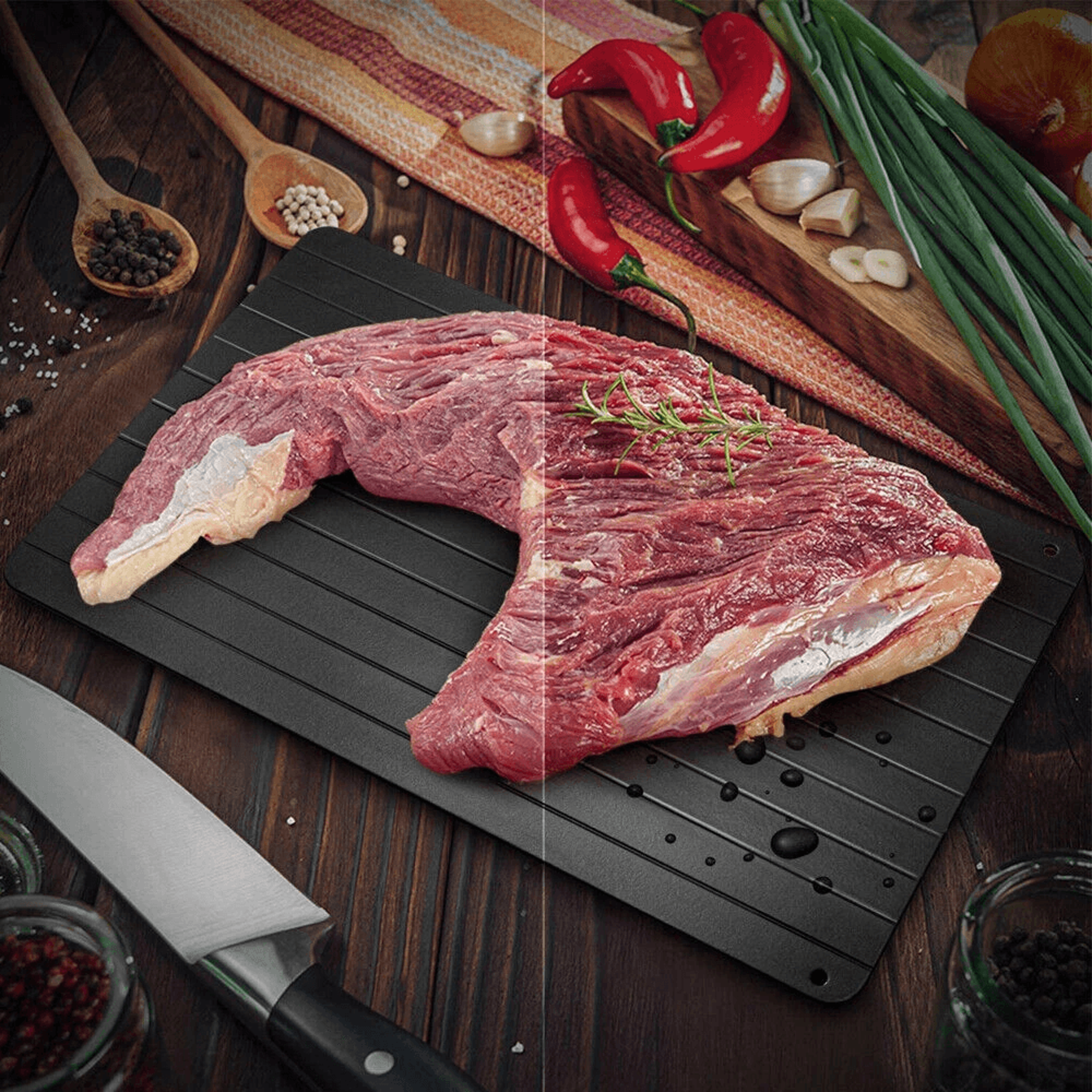 fast defrosting tray for quick thawing of frozen meat & food safe, efficient, and bpa free