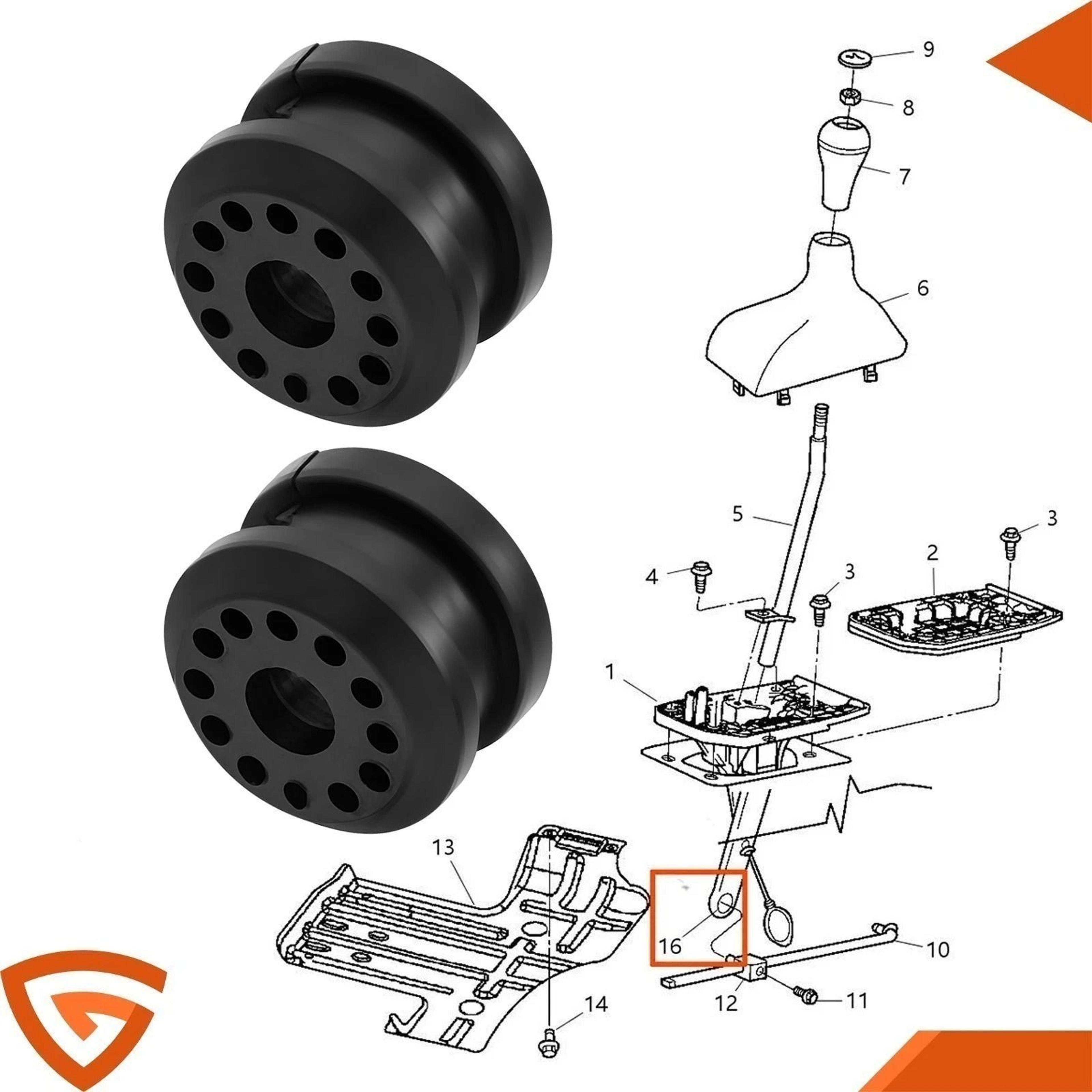 Dodge Ram 4x4 Transfer Case Shift Linkage Bushing Set 9