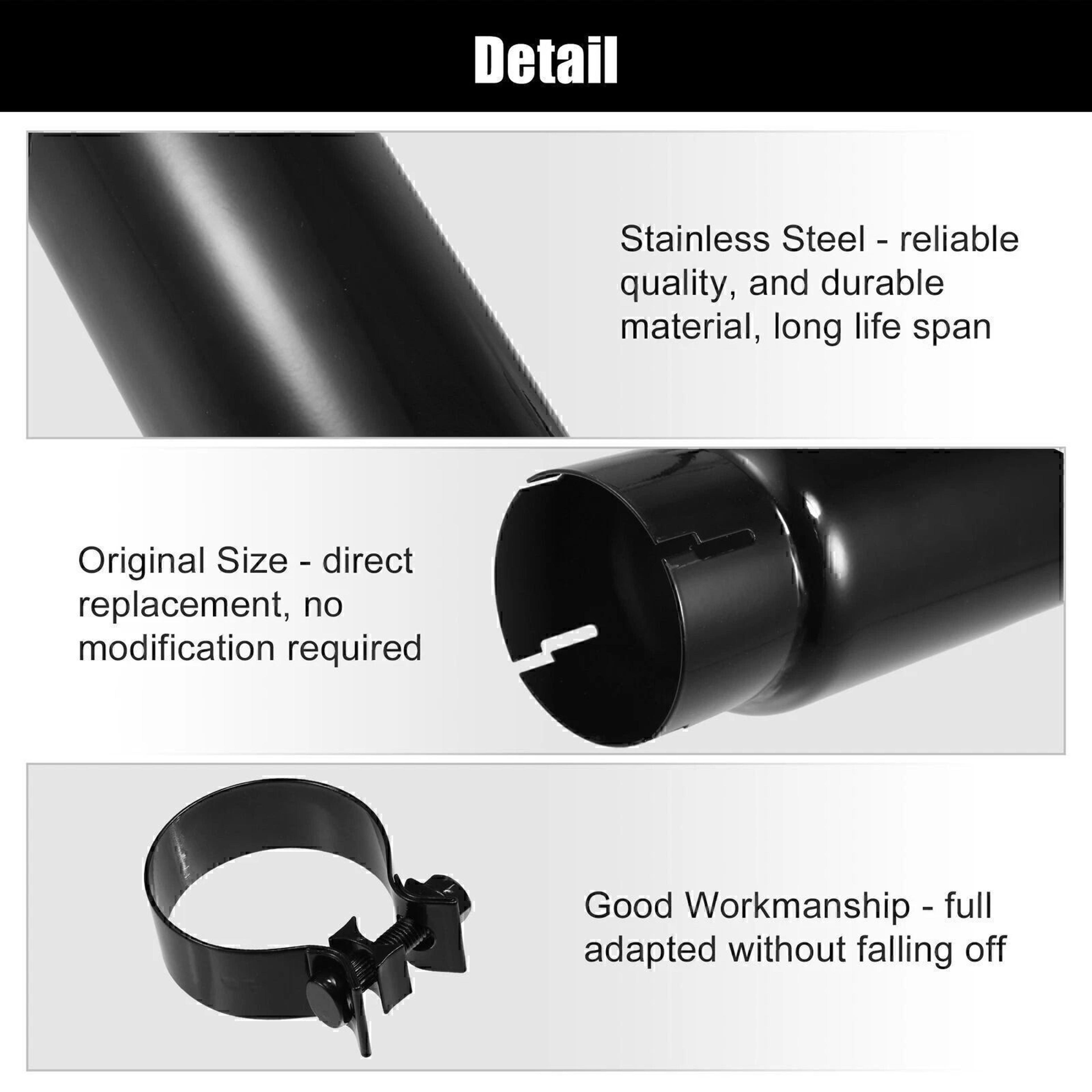 Black Chrome Toyota Tacoma Exhaust Tip Stainless Steel 10