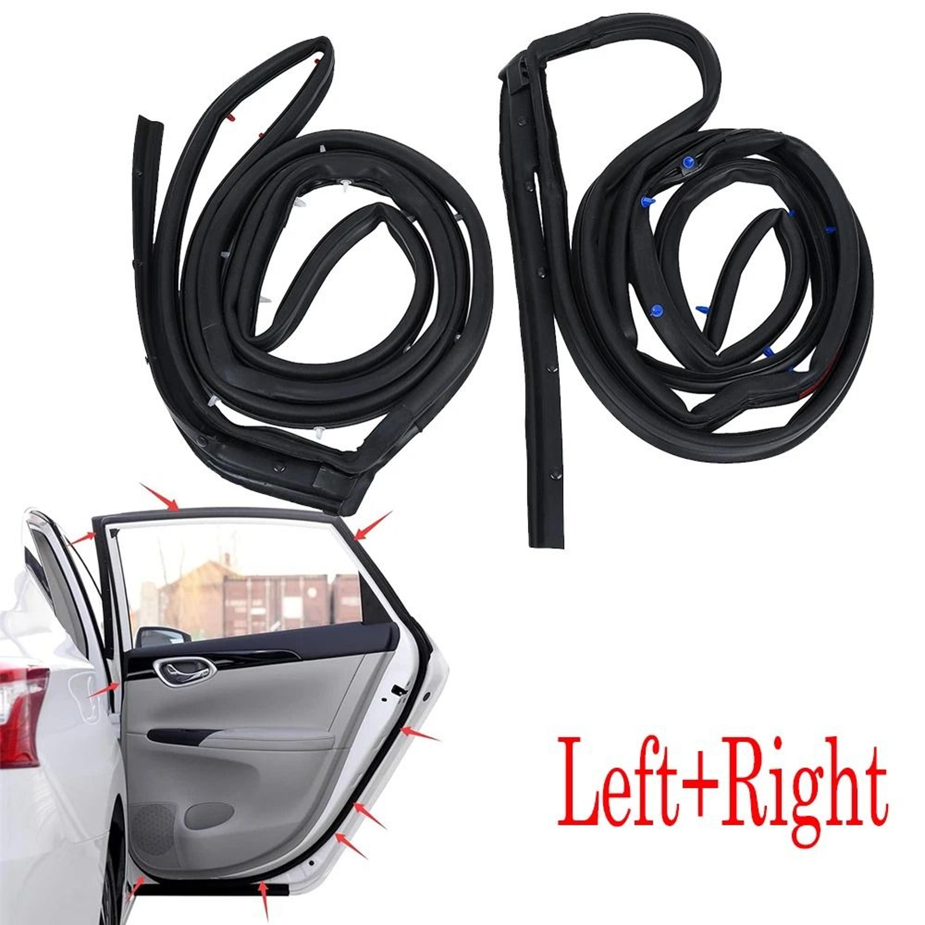 Nissan Sentra Rear Door Weatherstrip Seal Pair Left And Right 17