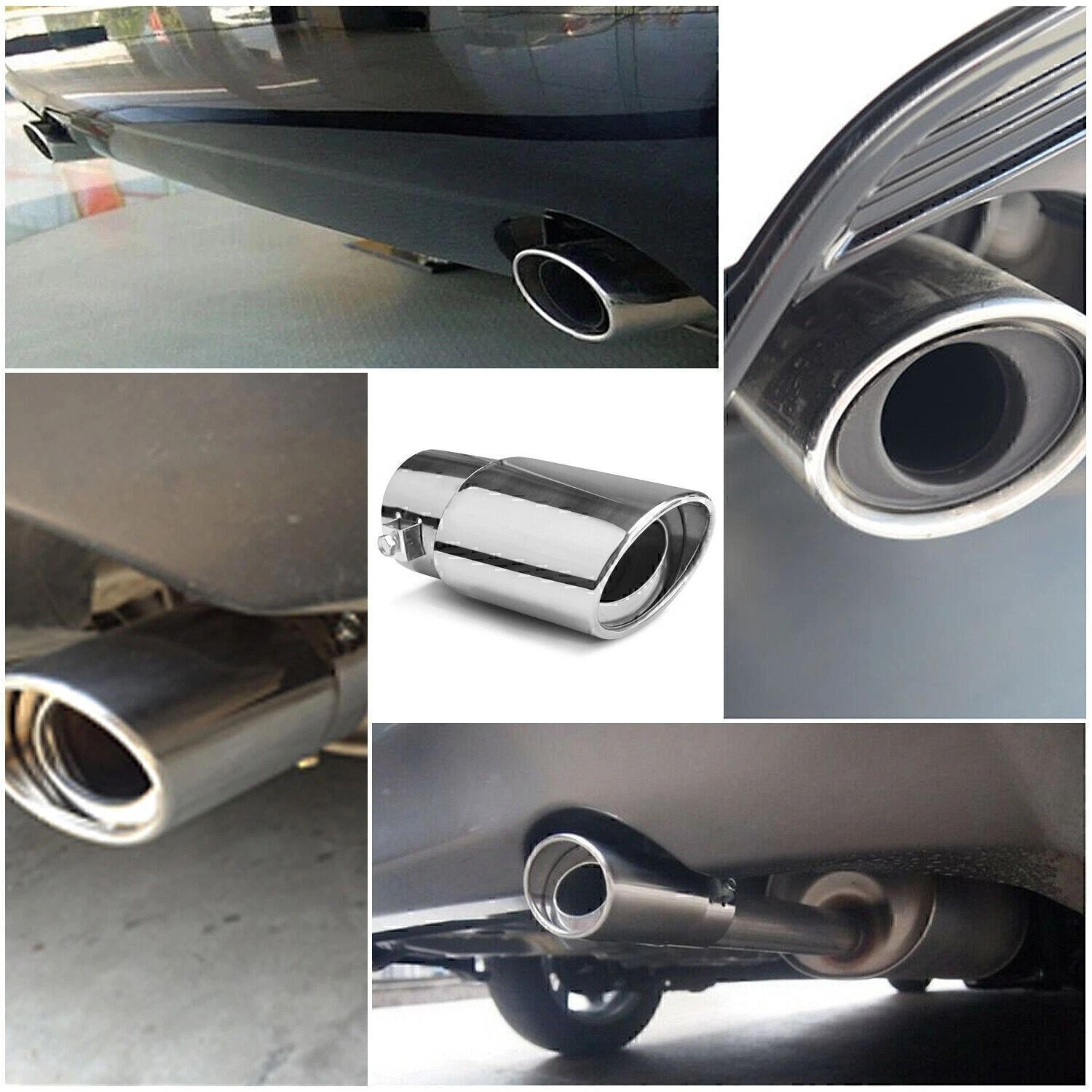 Universal Stainless Steel Exhaust Tip Chrome Rear Clamp On Exhaust Tip For Straight Tailpipes 14