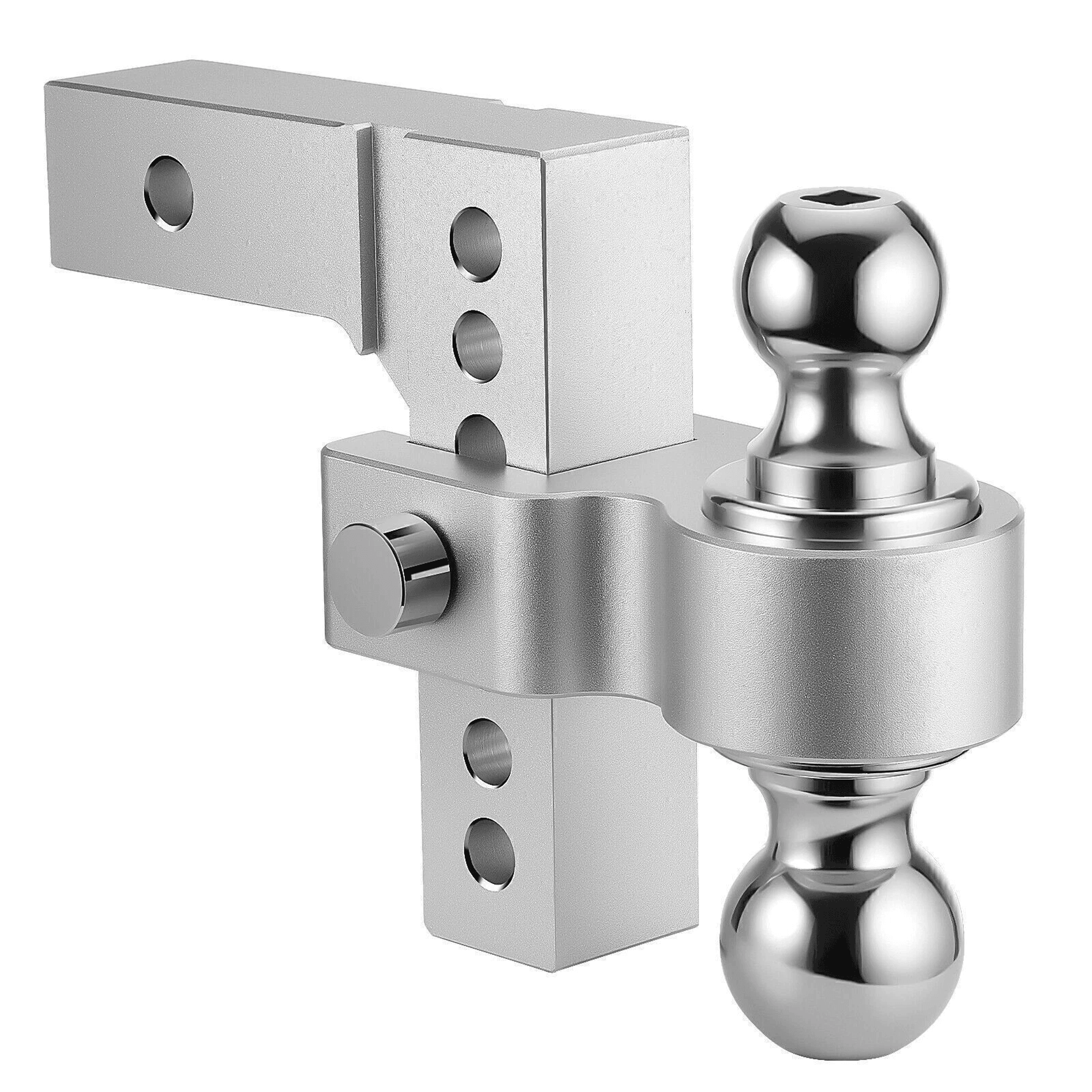Adjustable Tow Hitch Dual Ball Mount For Receiver Drop Rise 3