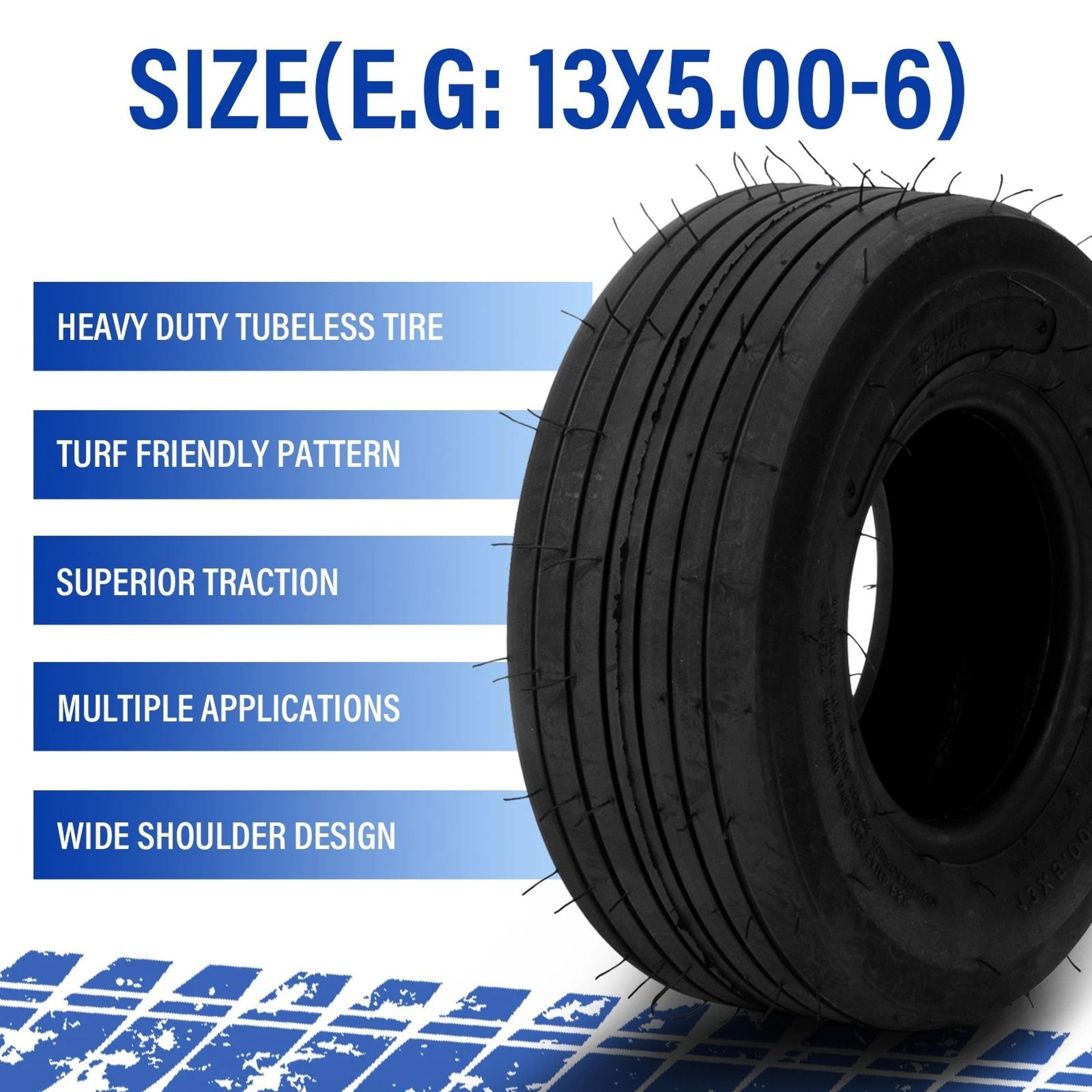 Two 6 Lawn Mower Garden Tractor Tires  2 Ply Rated Heavy Duty 7