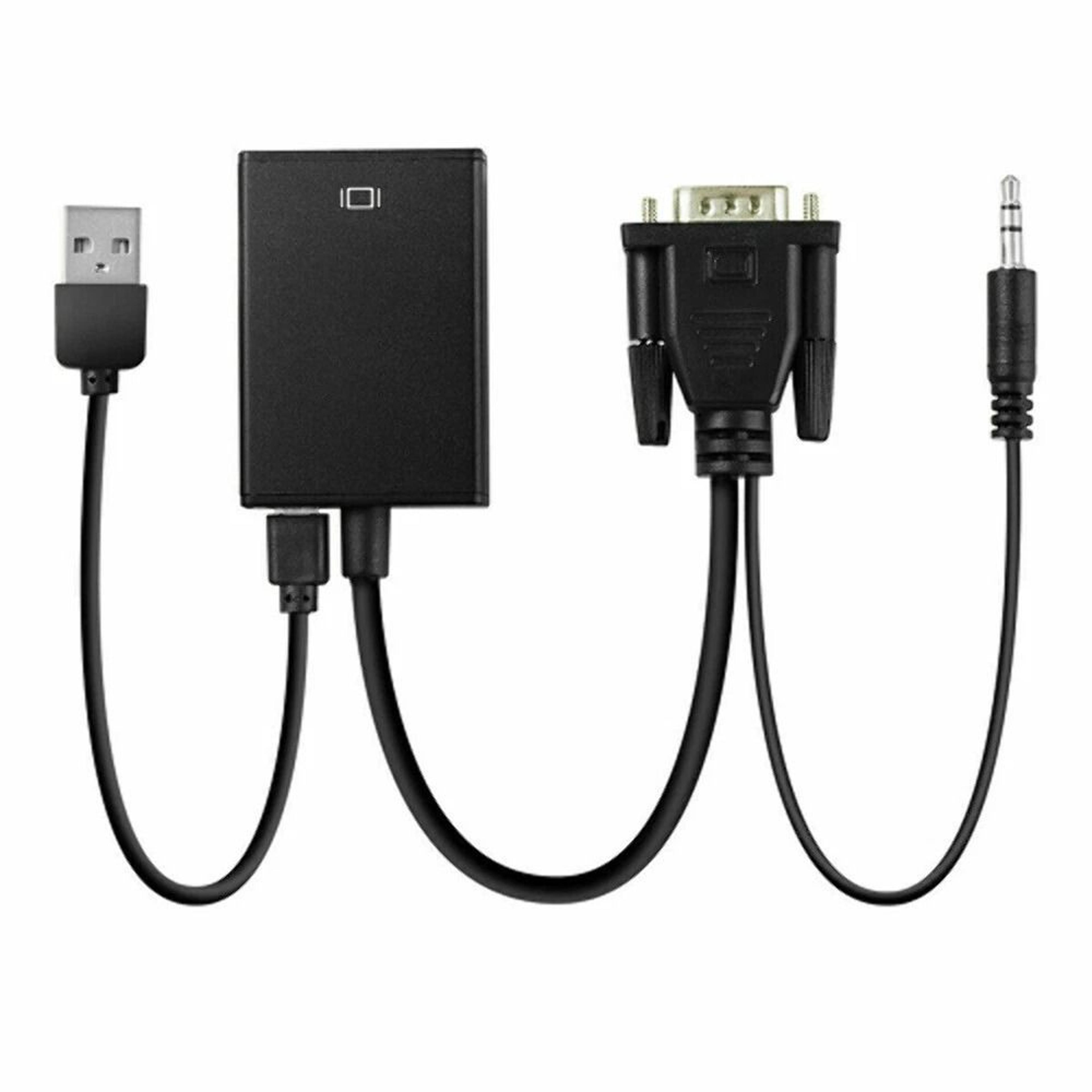 vga to hdmi adapter with audio cable for pc laptop to hdtv monitor