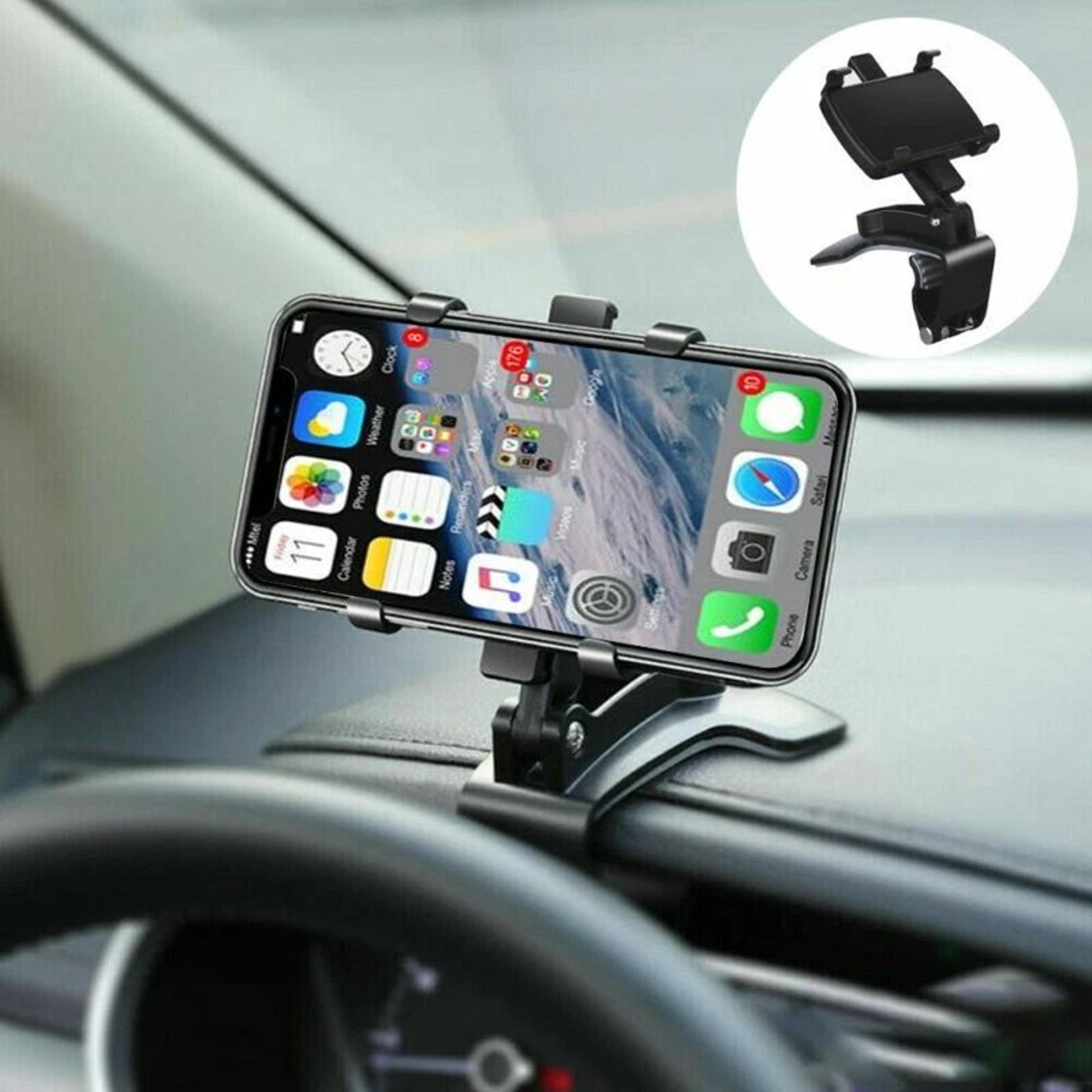car phone holder for dashboard clip on sun visor mount, mobile gps stand