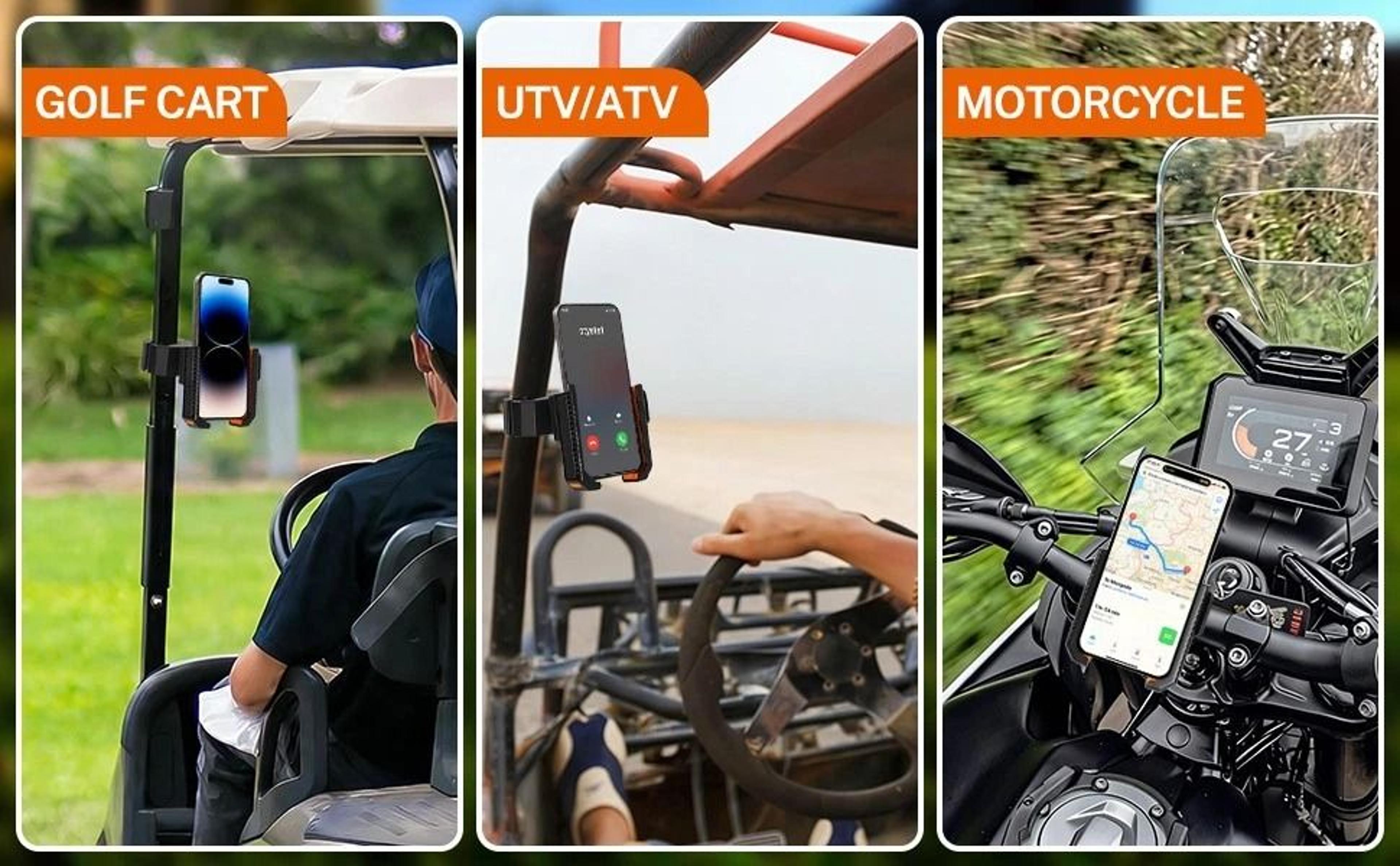 Anti Shake Bike Phone Holder 360 Rotation Motorcycle Mount For Bicycle And Golf Cart 4