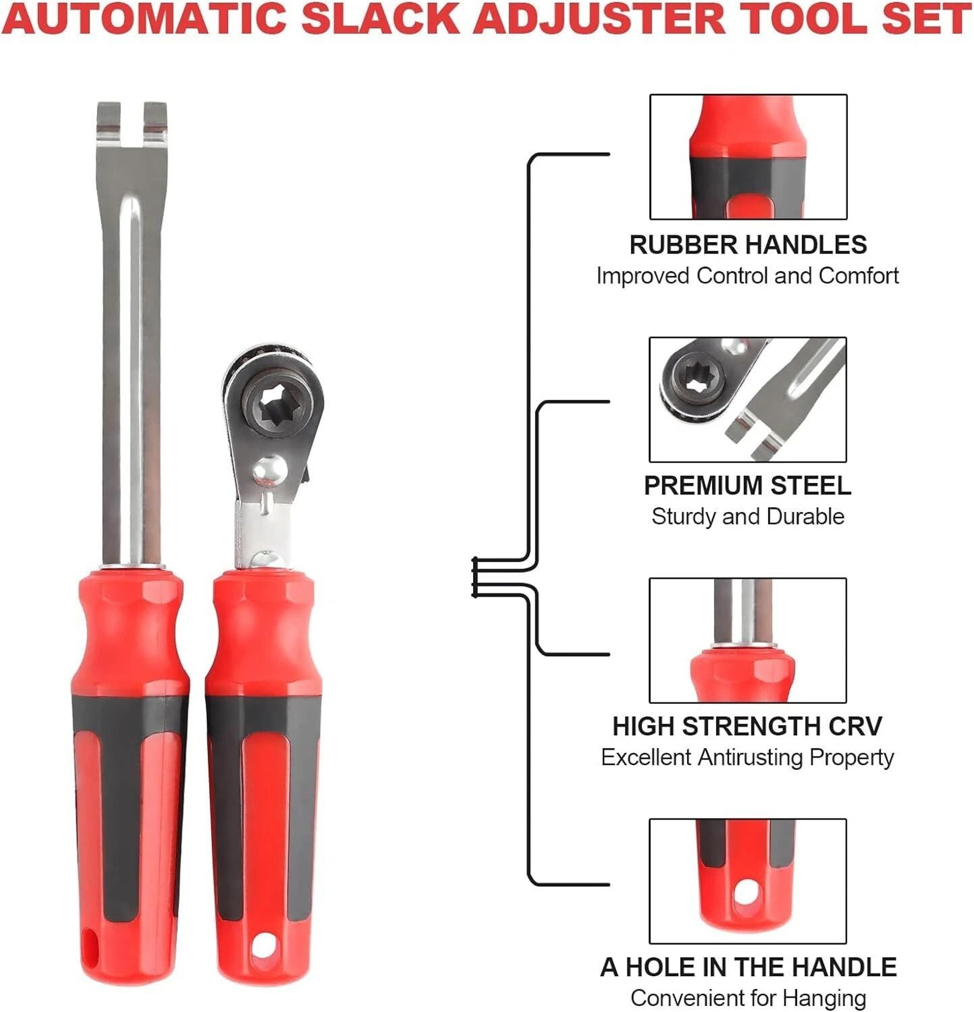Automatic Slack Adjuster Release Hand Tool Set Ratchet Wrench Brake Adjustment Kit For Trucks 5