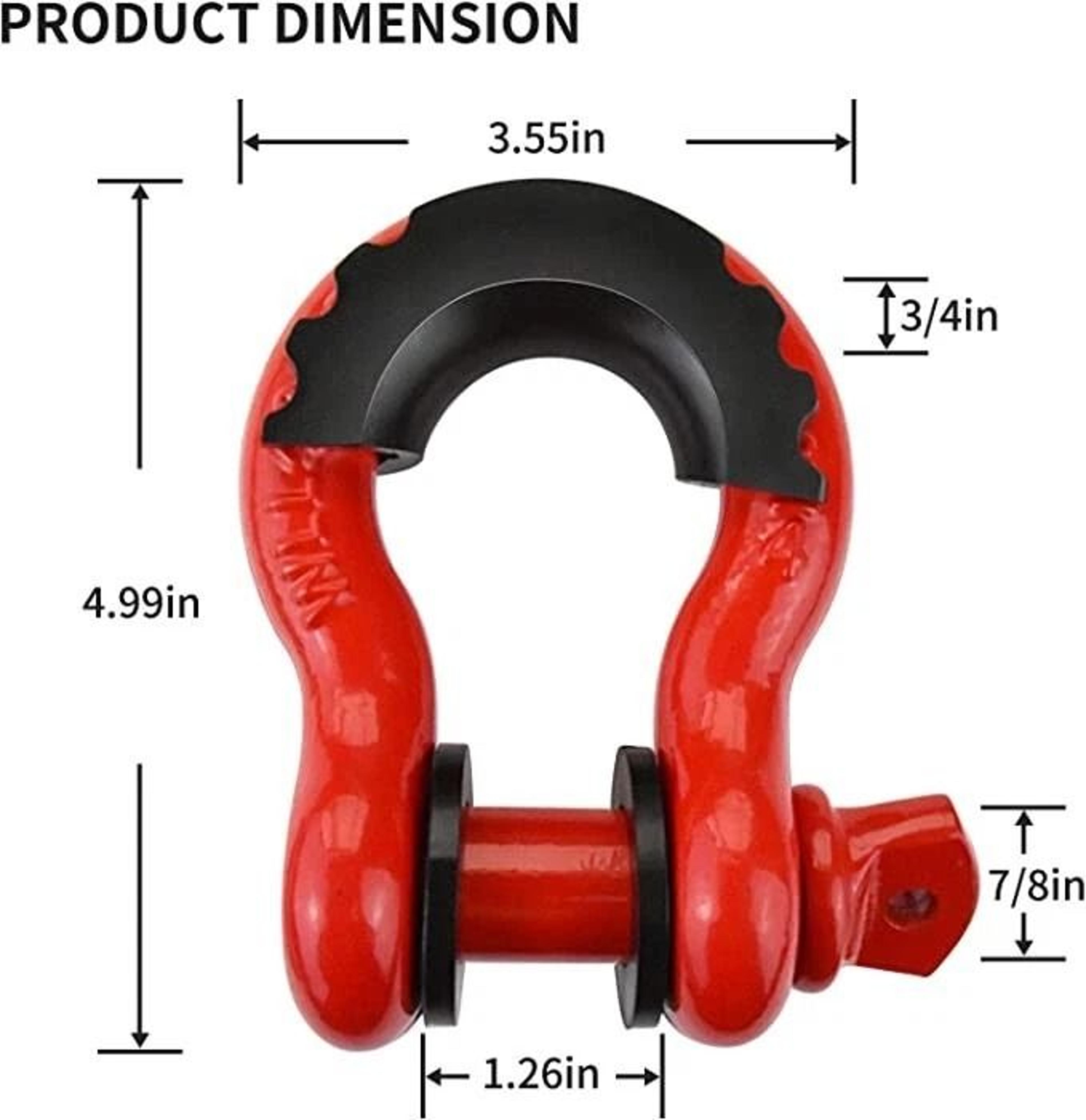 Heavy Duty D Ring Recovery Shackles For Jeep Truck 6