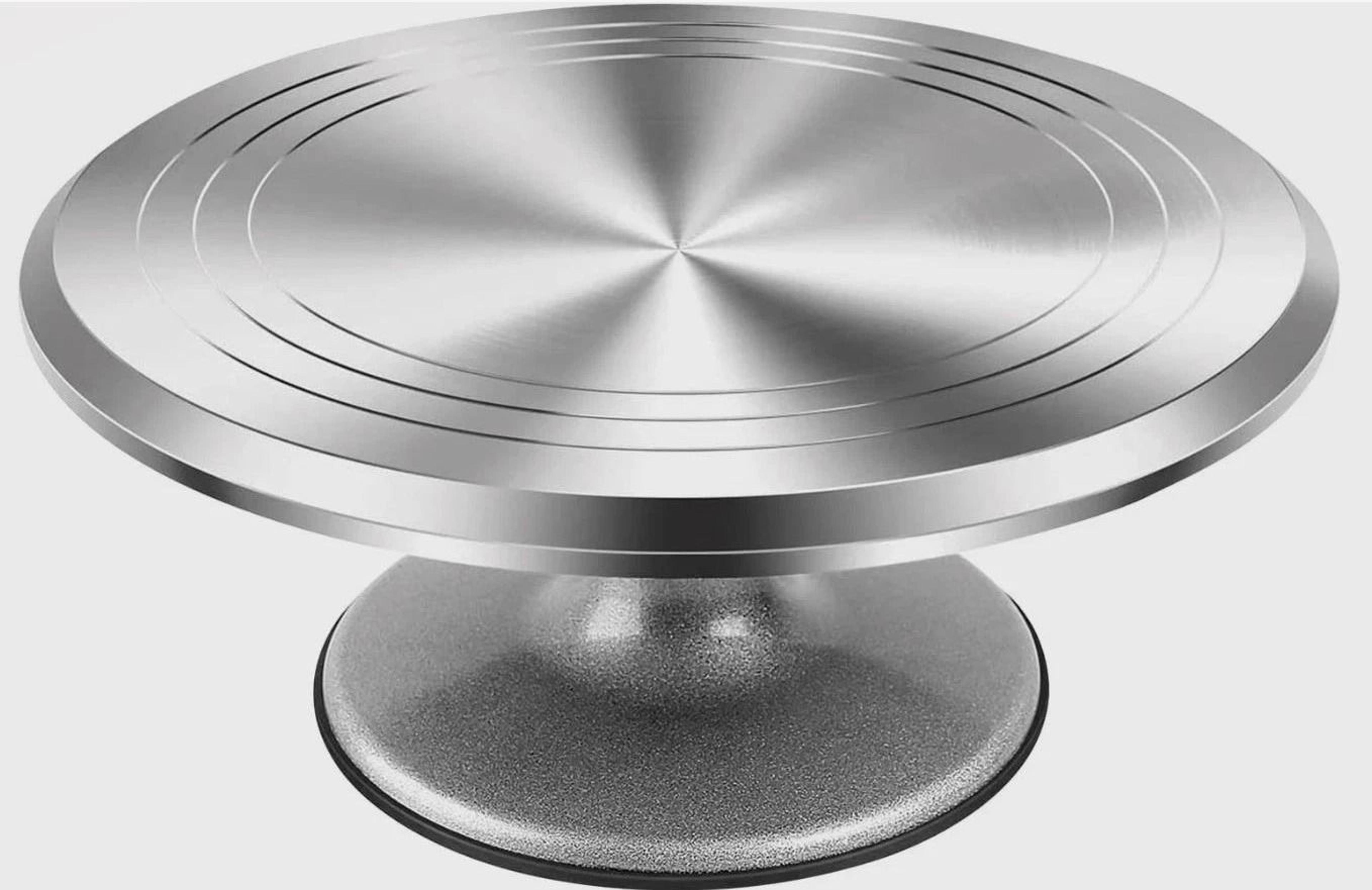 silver rotating cake stand aluminum noiseless turntable for decorating