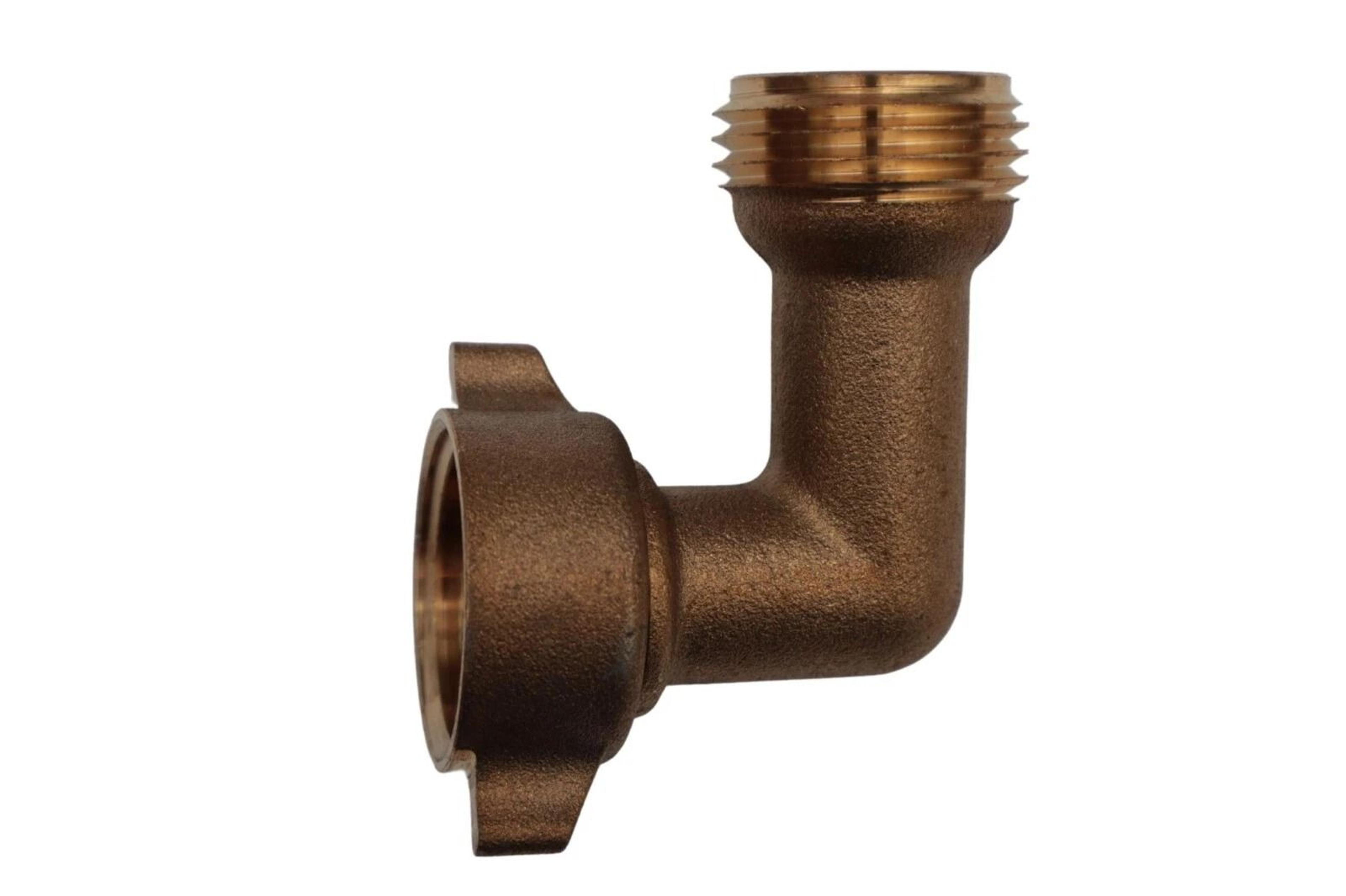 road & home 90° lead free brass standard hose thread elbow with easy grip