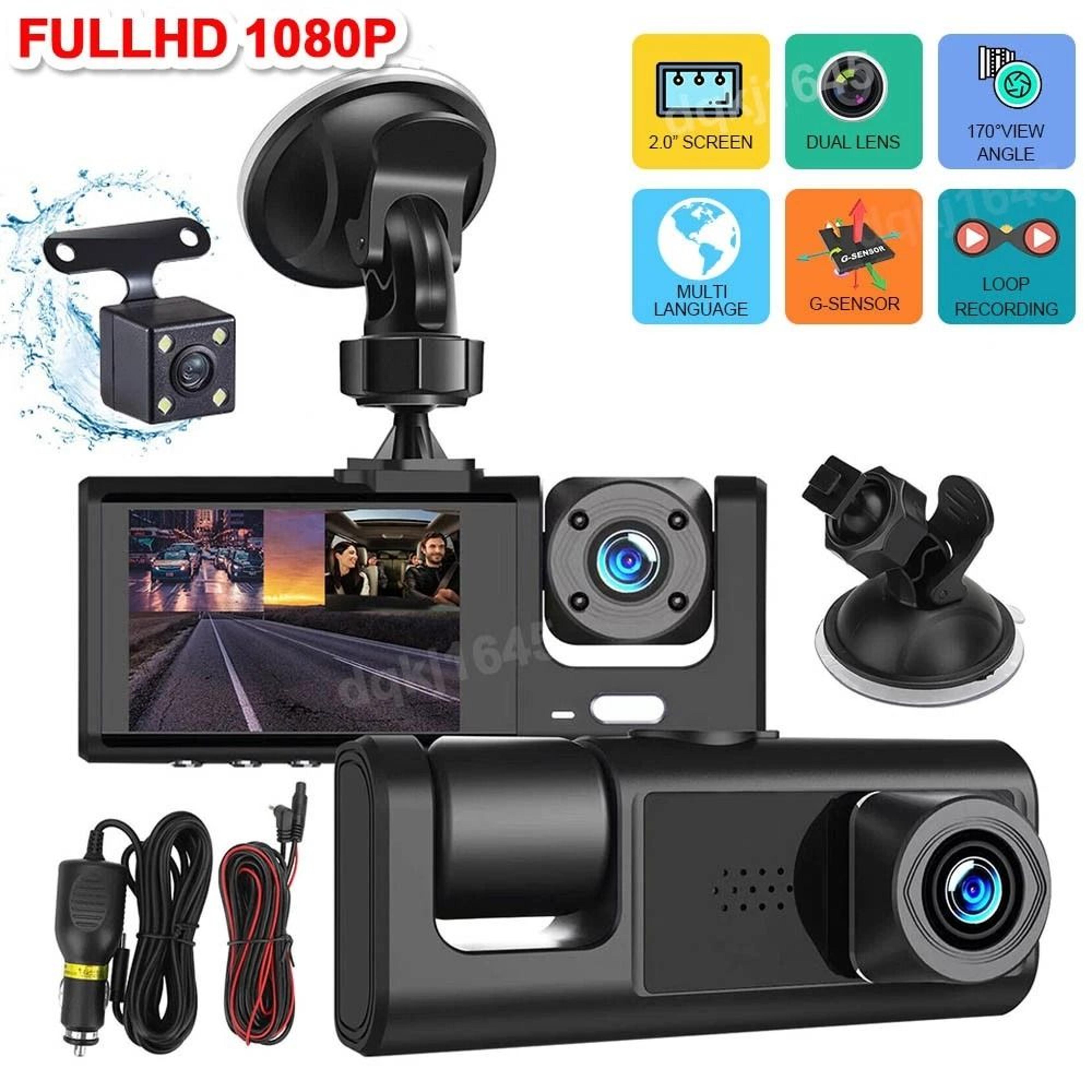 Dual Lens Car Dash Cam With FrontRearInside Video Recorder And G Sensor 9