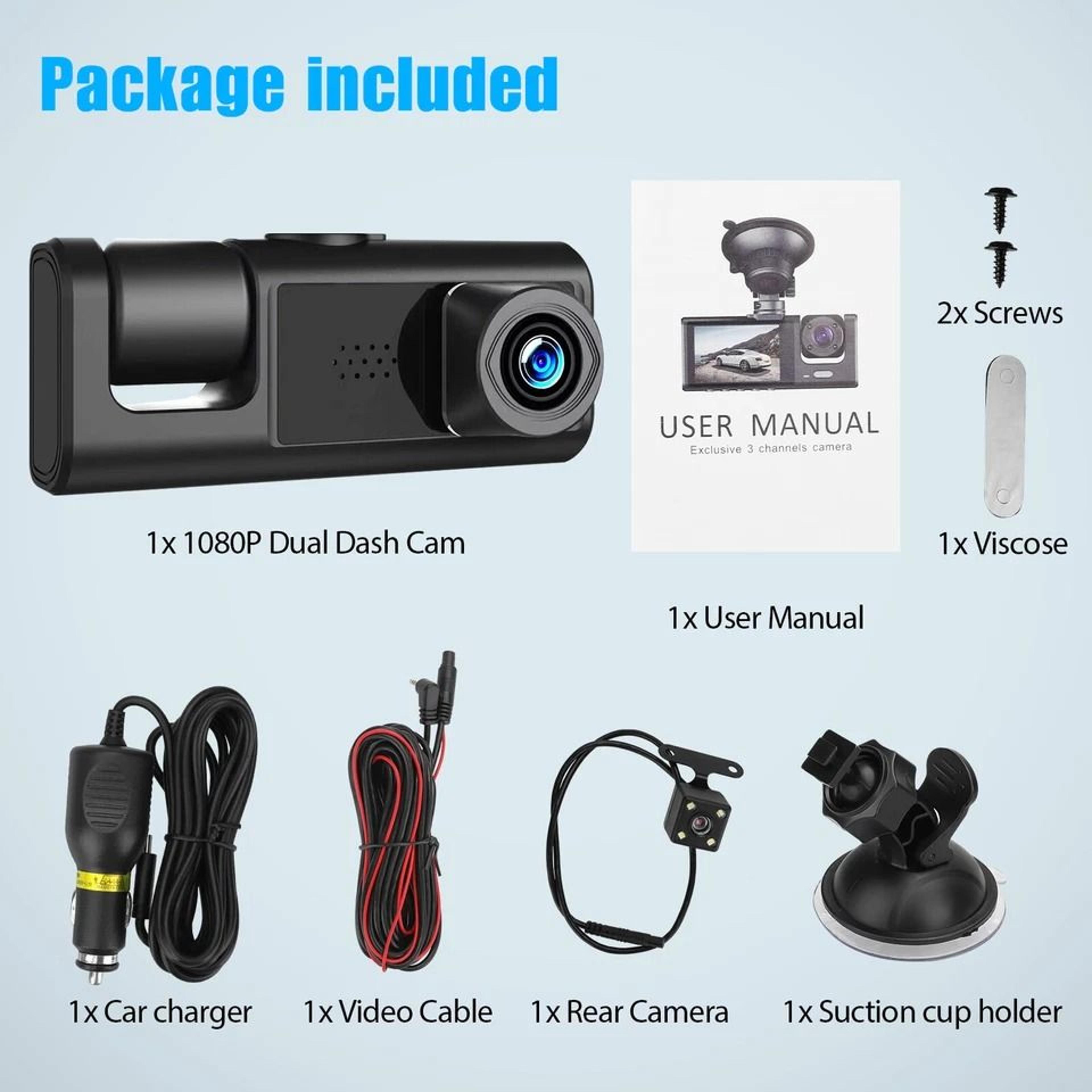 Dash Cam For UberTaxi With FrontRearCabin Cameras  IR Night Vision 1