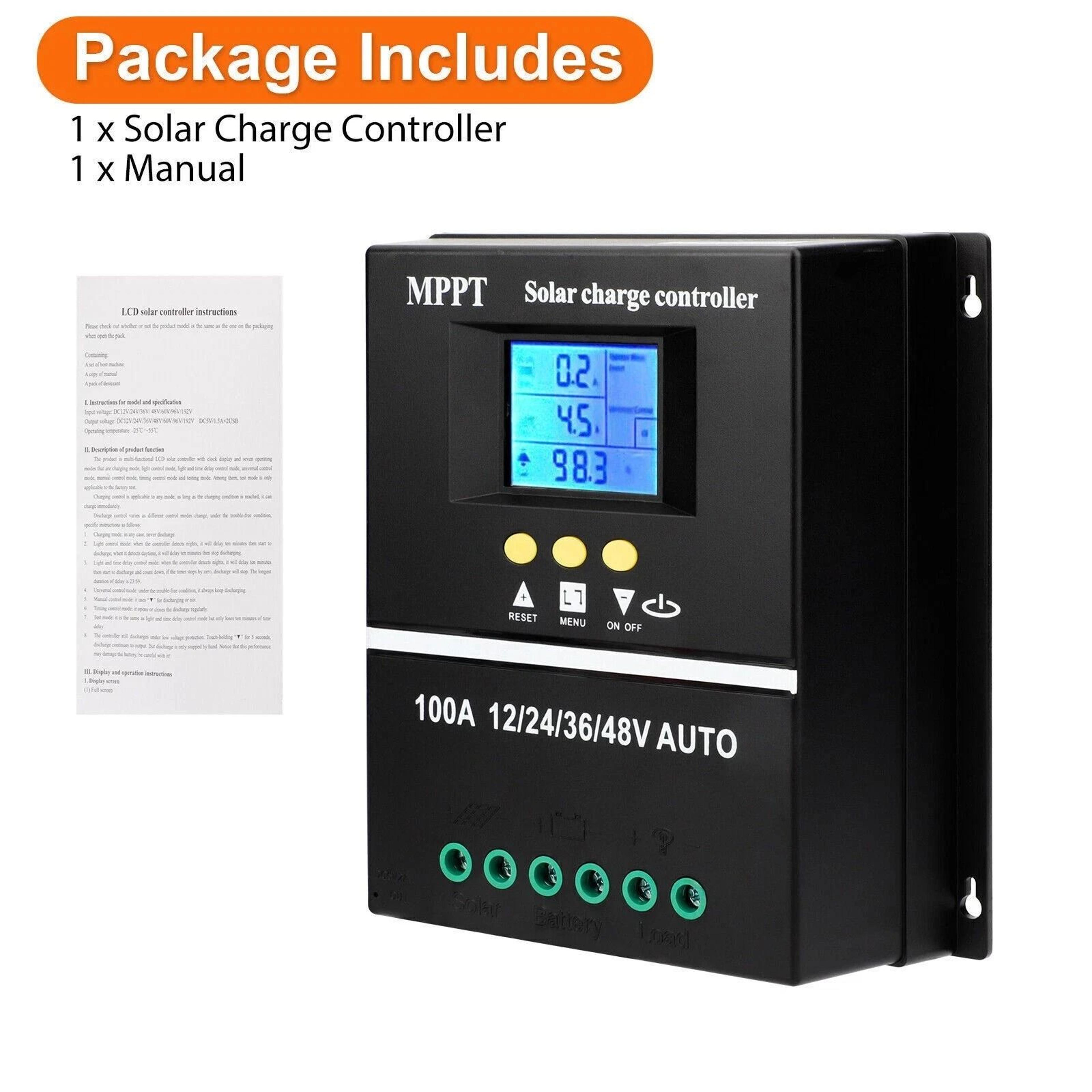 MPPT Solar Charge Controller With Dual USB Ports  LCD Display 4