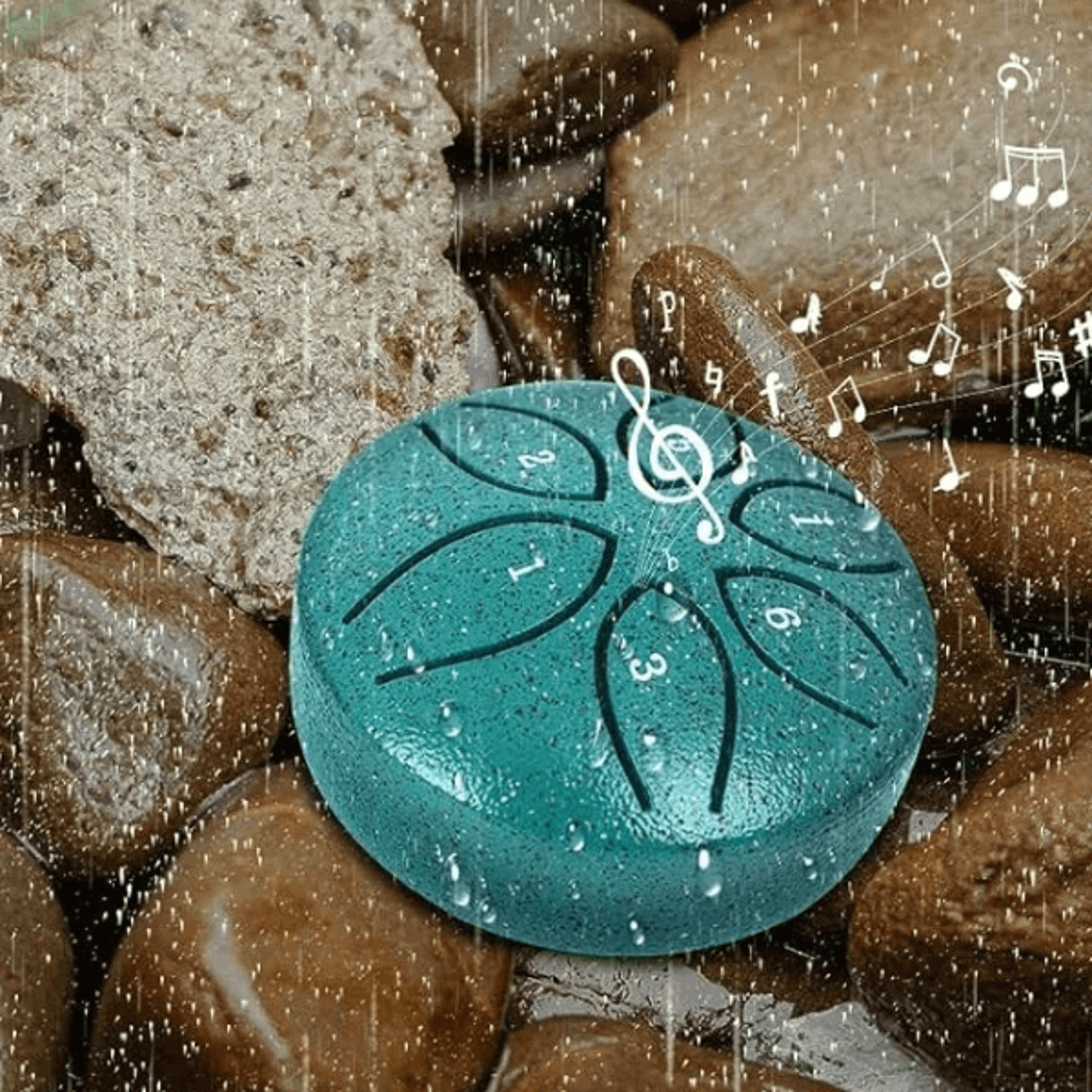 outdoor steel tongue drum 6 note handpan rain chime for garden relaxation