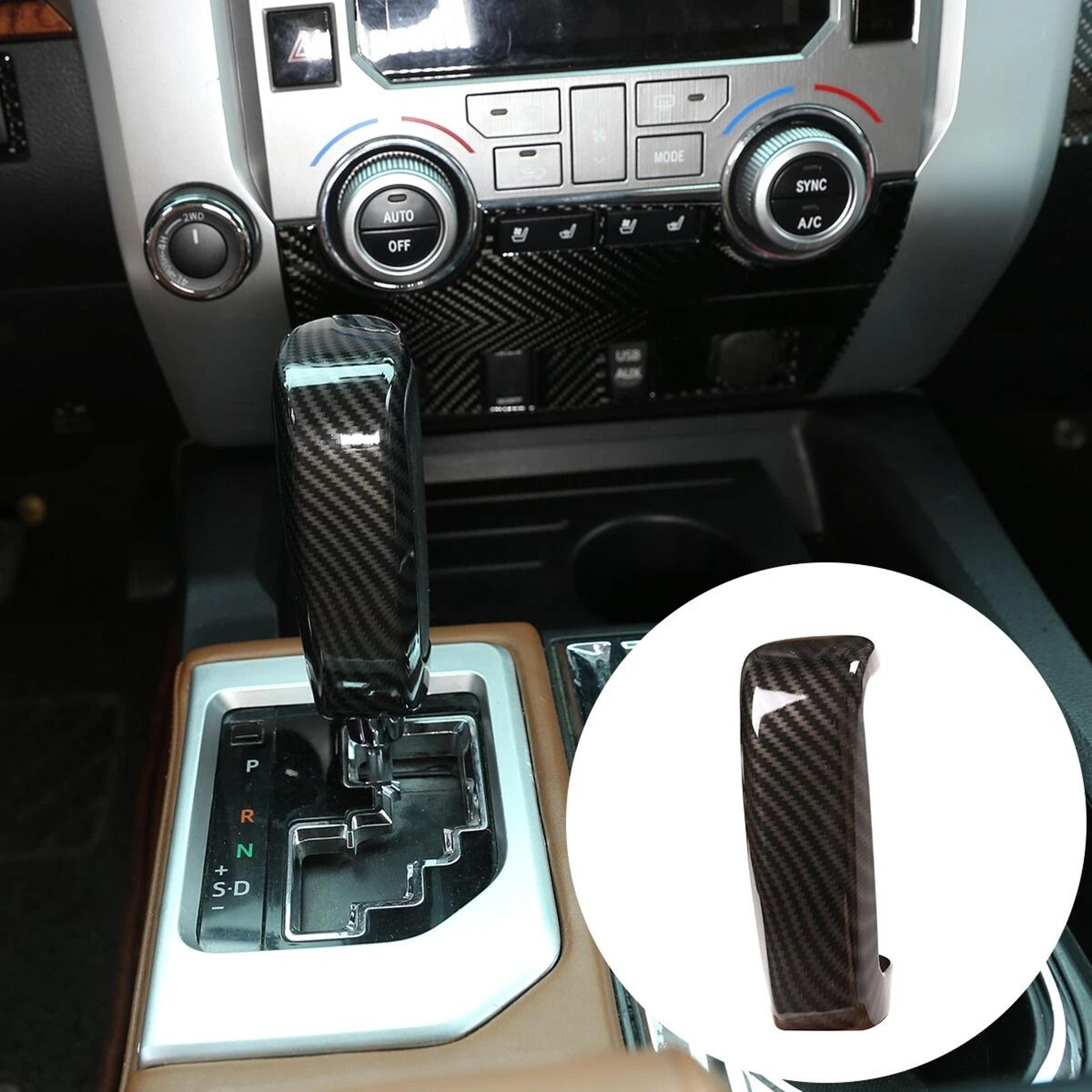 fit for toyota tundra gear shift knob head decor trim abs carbon fiber interior upgrade