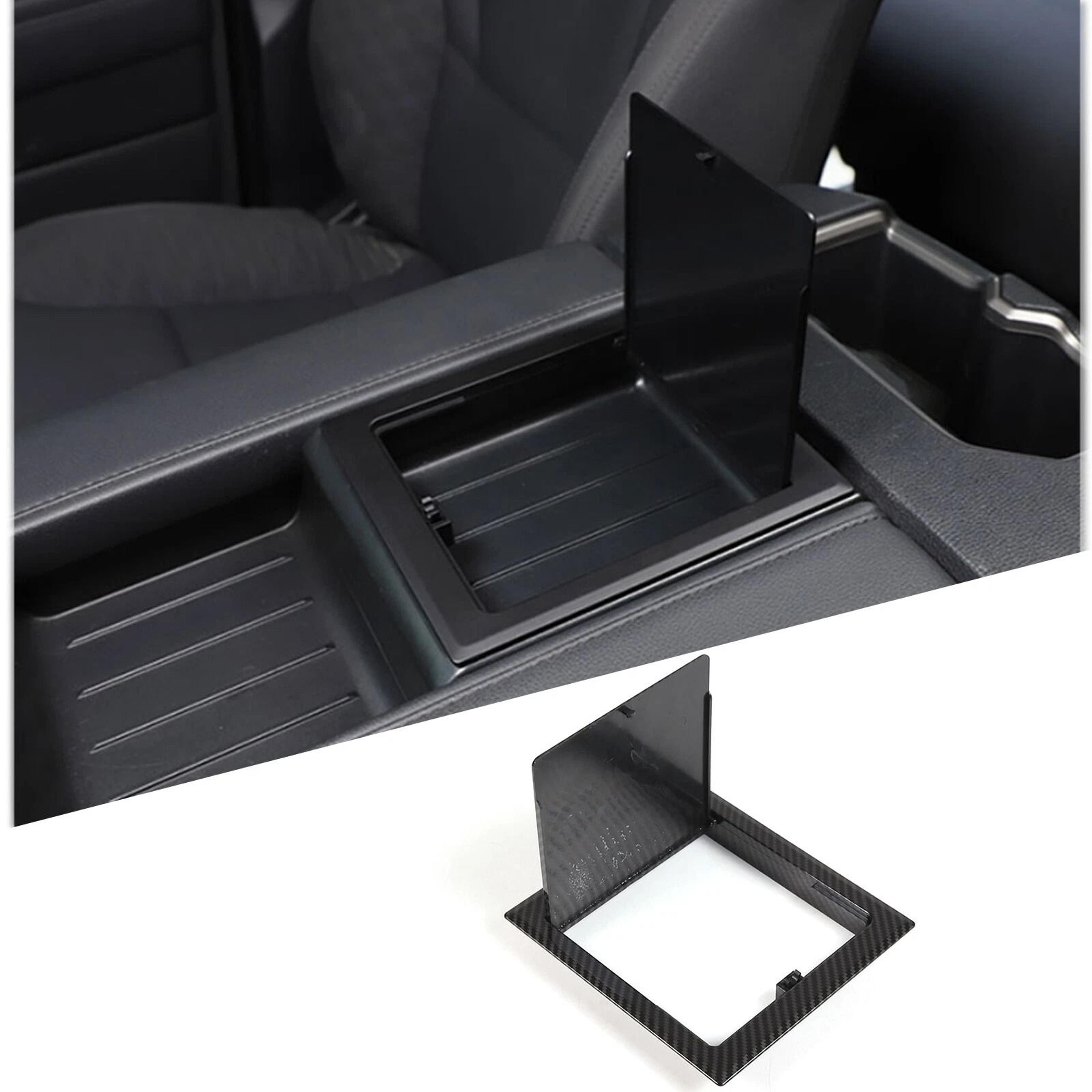 ABS Carbon Console Tray For Toyota Tundra Center Console Armrest Box Storage Solution 7