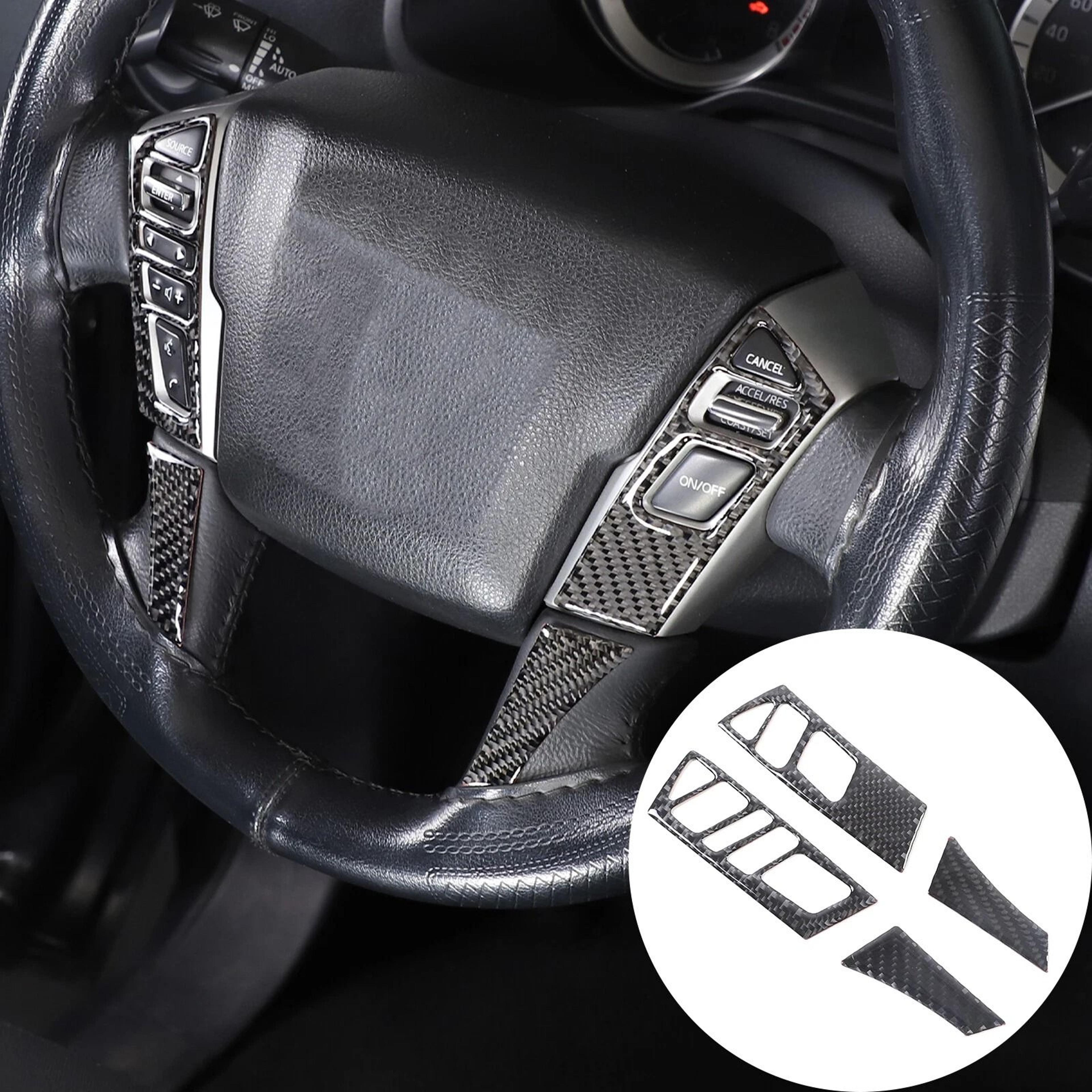 carbon fiber steering wheel button cover trim for nissan titan interior car upgrade
