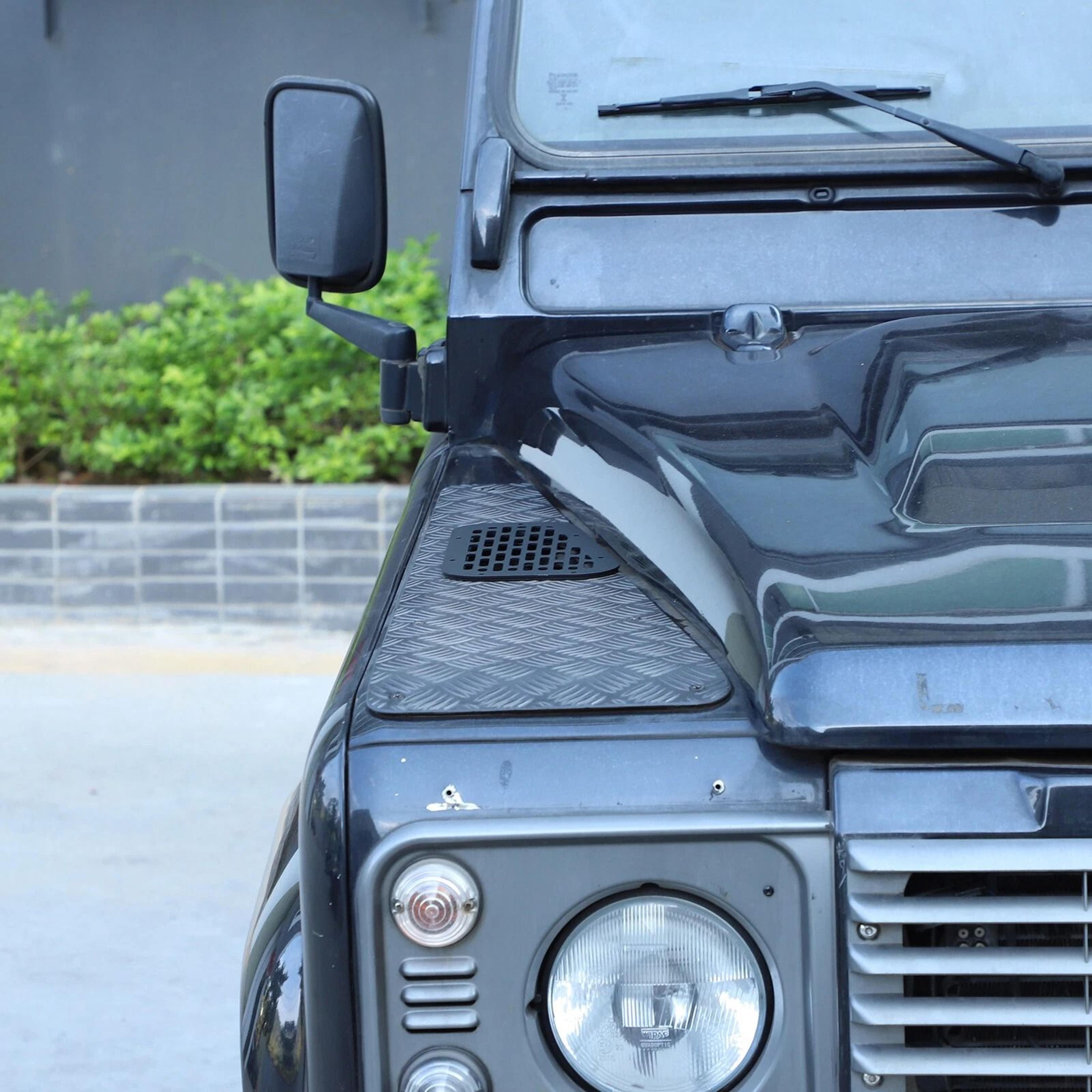 Black Alloy Front Hood Air Vent Cover Trim For Land Rover Defender Durable Alloy Design Enhances St 10