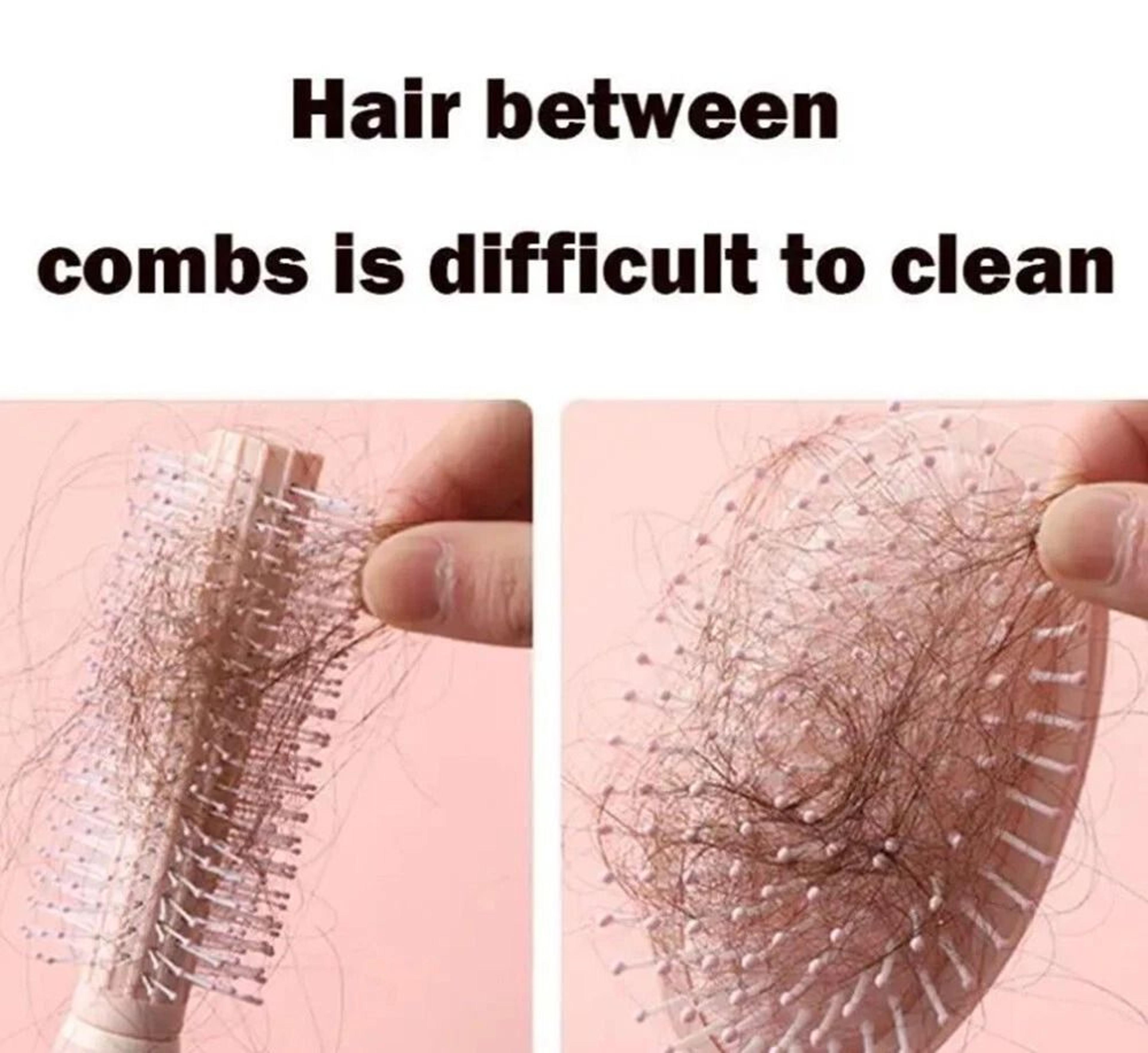 Hair Brush Cleaner Tool With Metal Rake  Wooden Handle Lint  Dust Remover For Hairbrushes 5