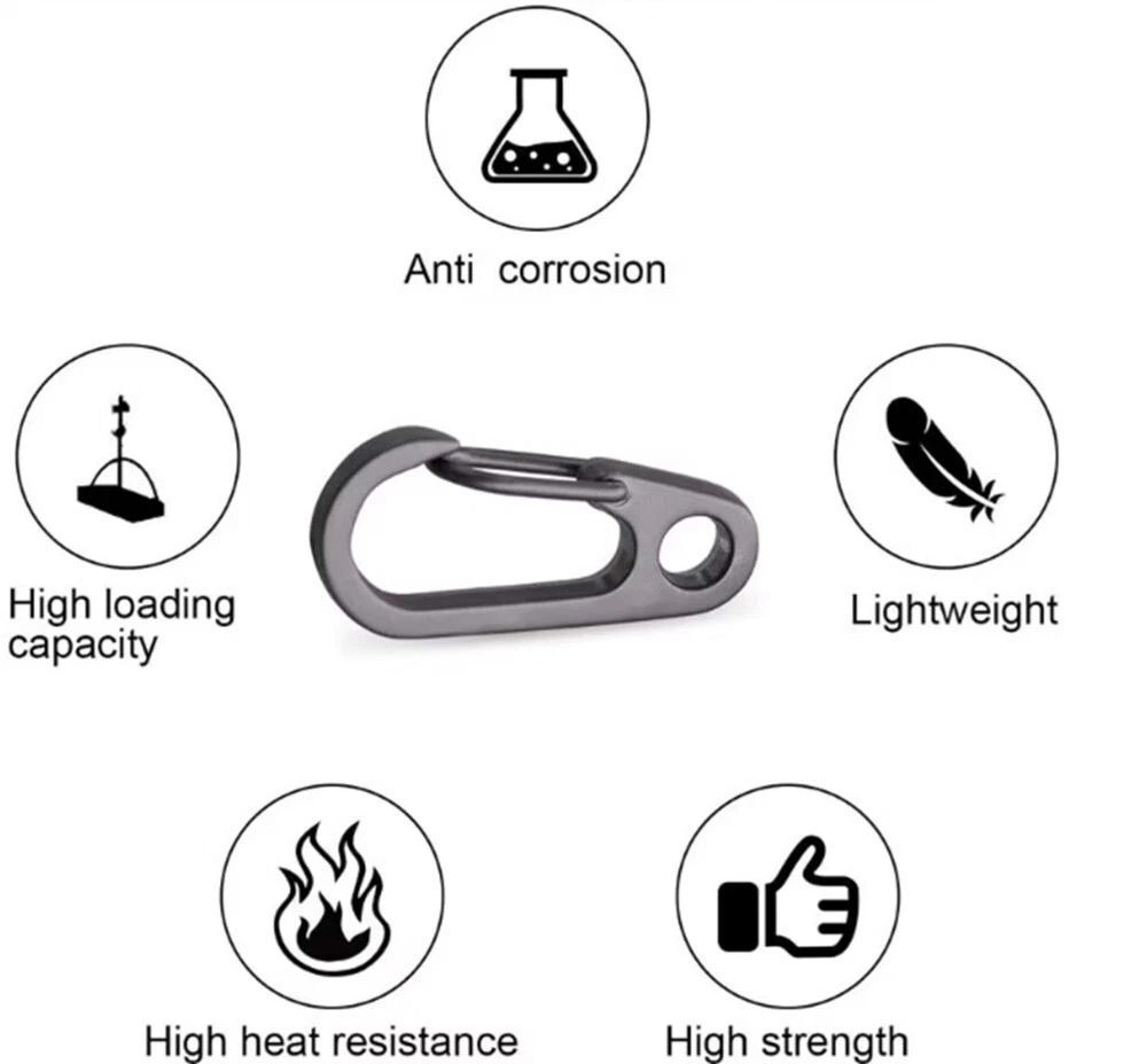 Mini Aluminum Carabiner Clips Durable Keychain Hooks For Camping  Backpack Use 1