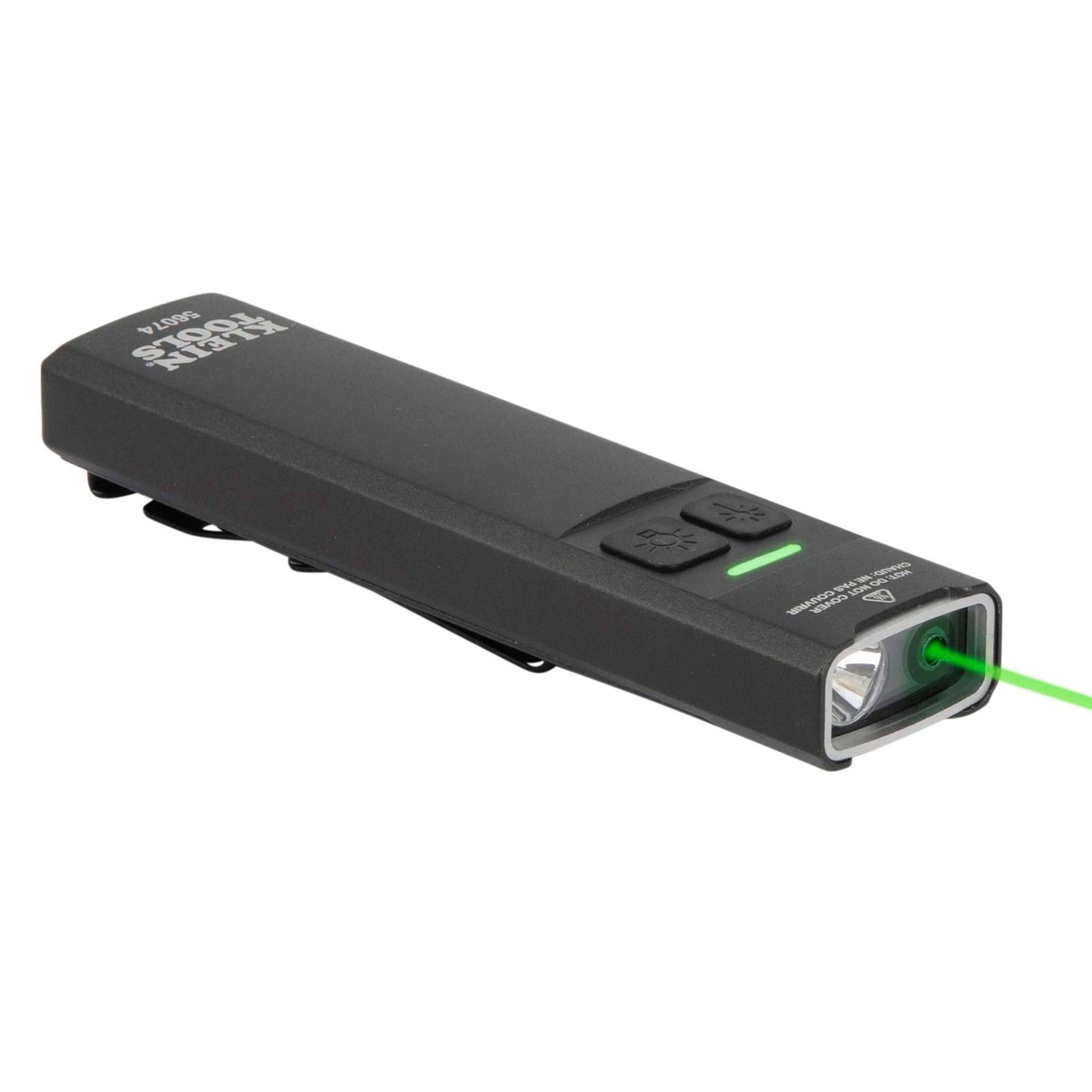 tools rechargeable pocket flashlight with laser pointer and magnetic clip
