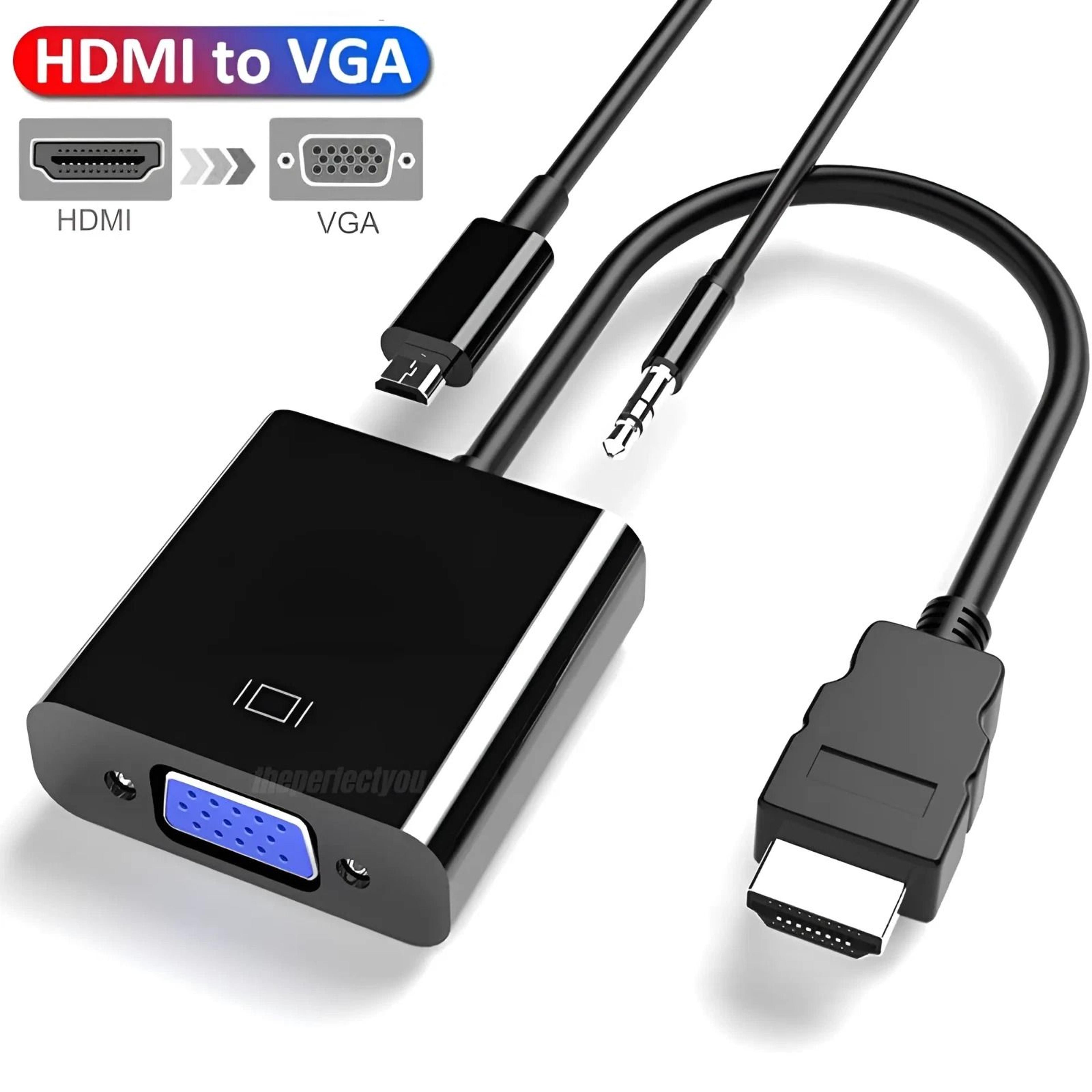 HDMI To VGA Adapter With Audio And Power For Monitor Projector Laptop 8