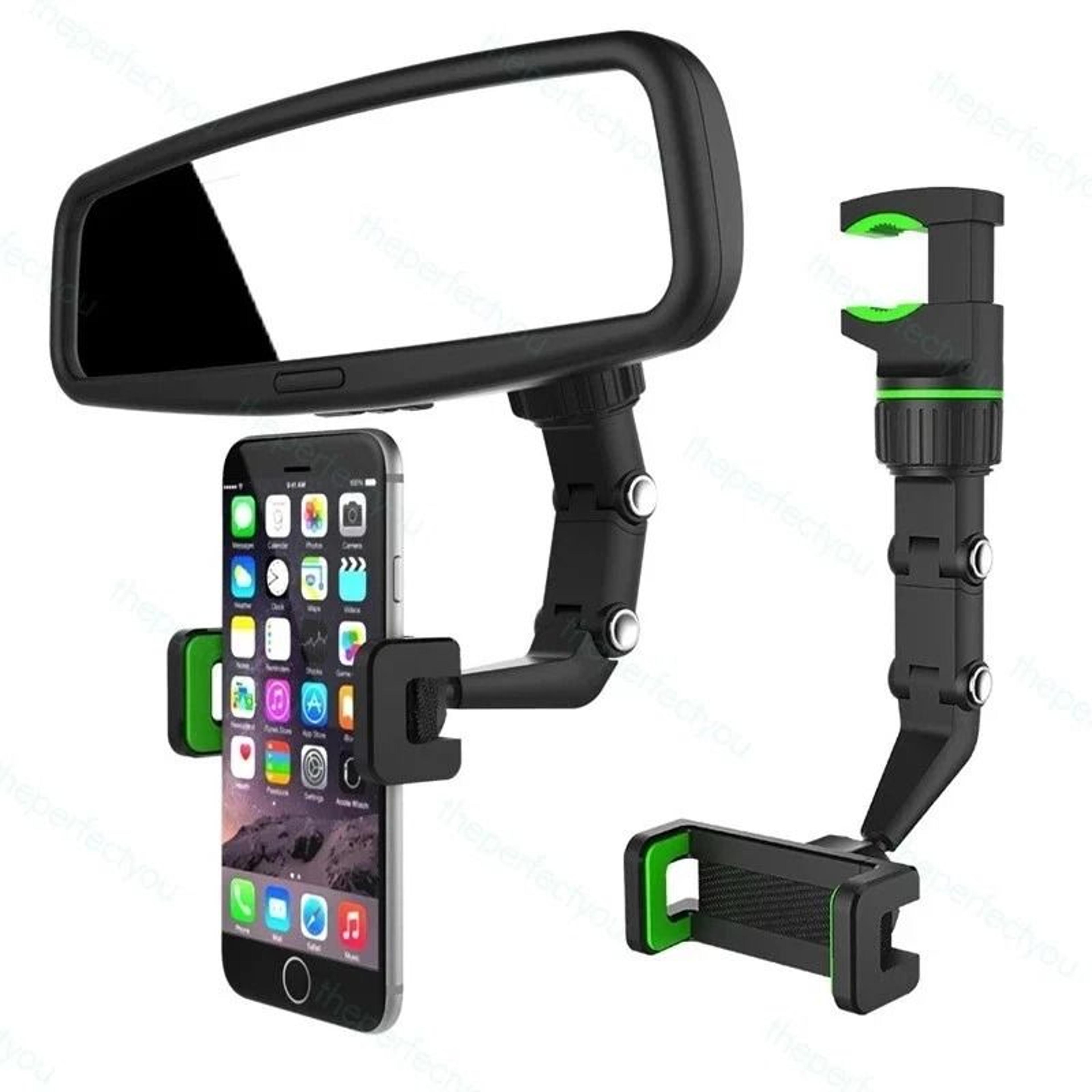 360 rotating rearview mirror phone holder universal car phone mount
