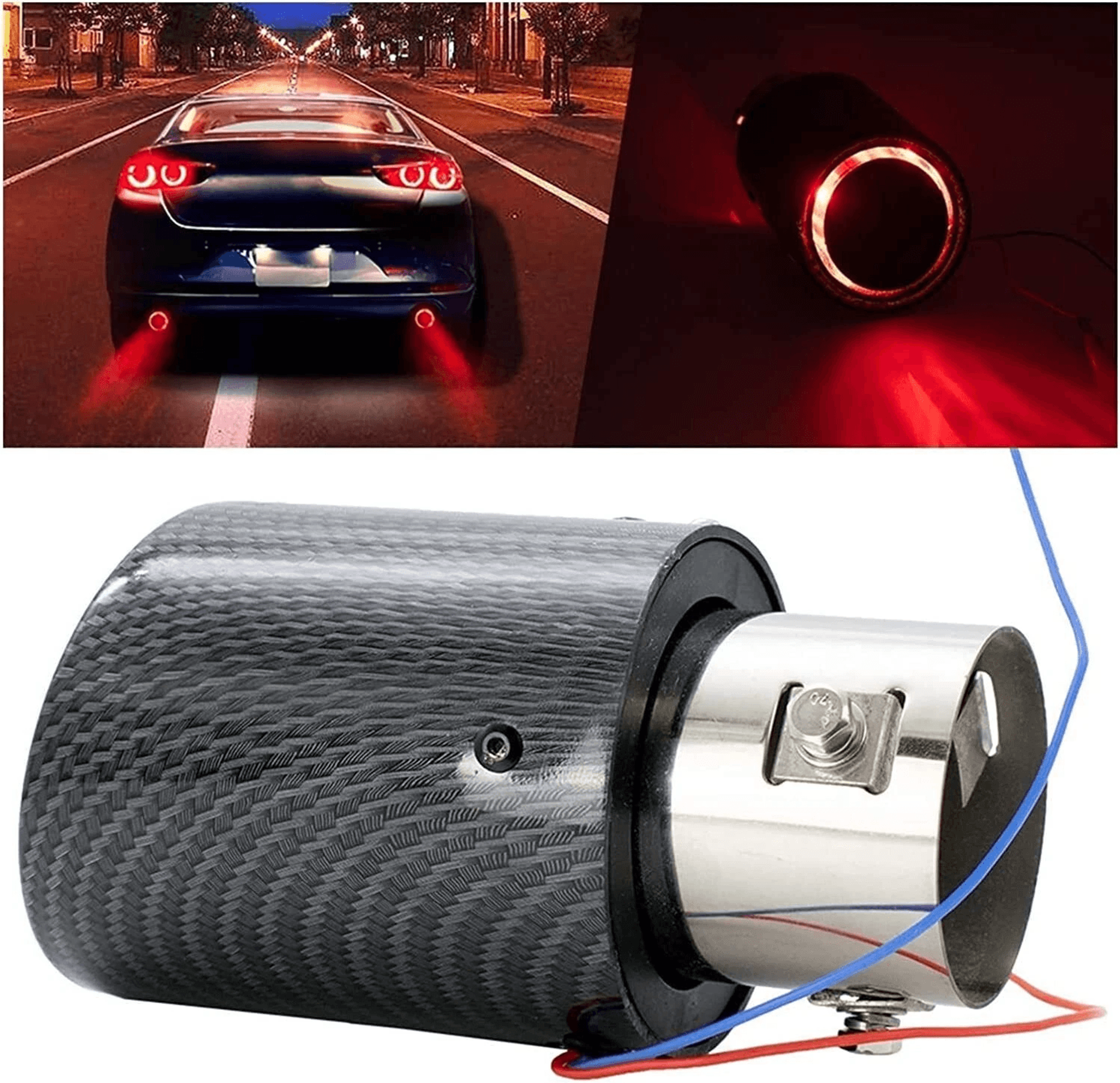 Universal LED Carbon Fiber Exhaust Tip 9