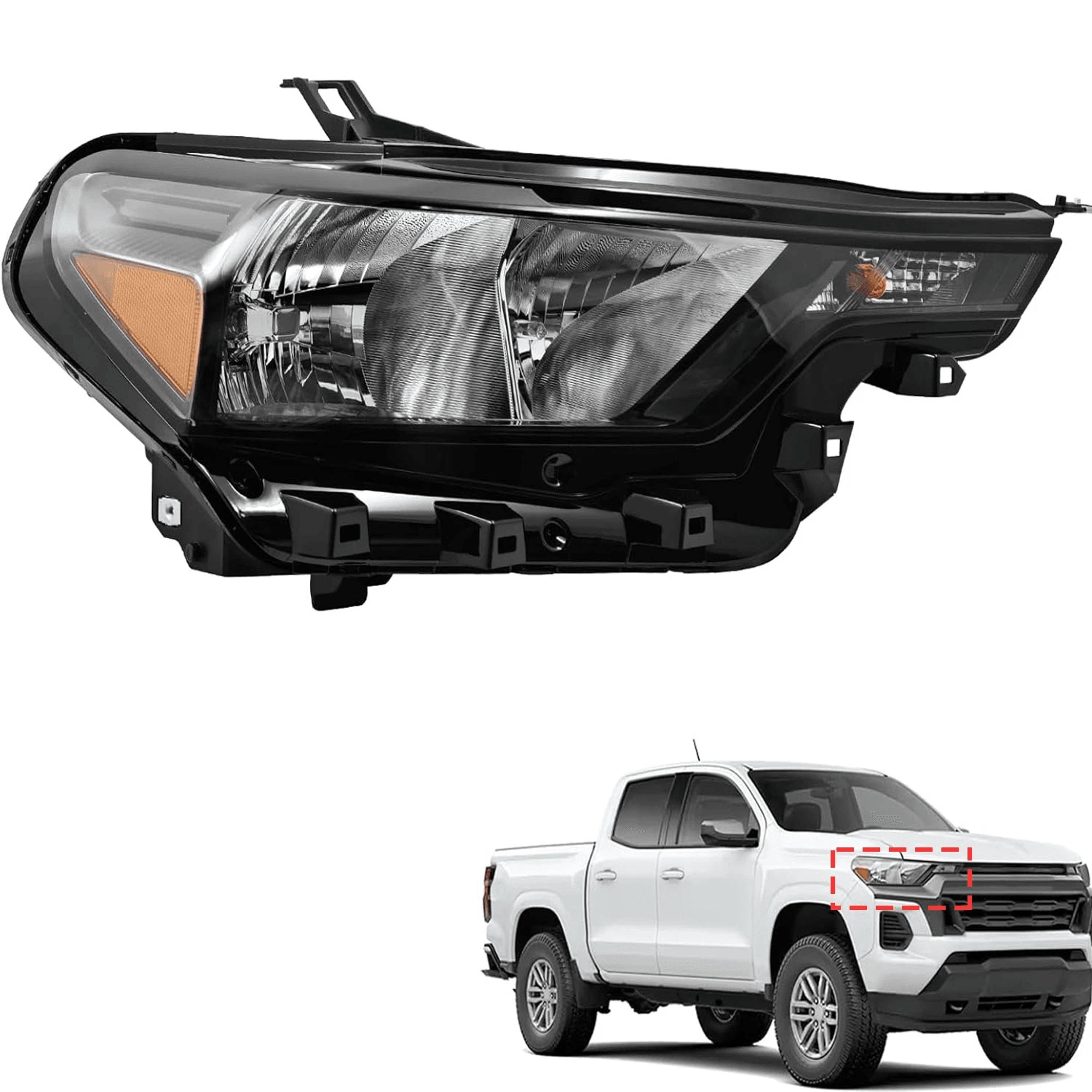 chevrolet colorado passenger side halogen headlight assembly