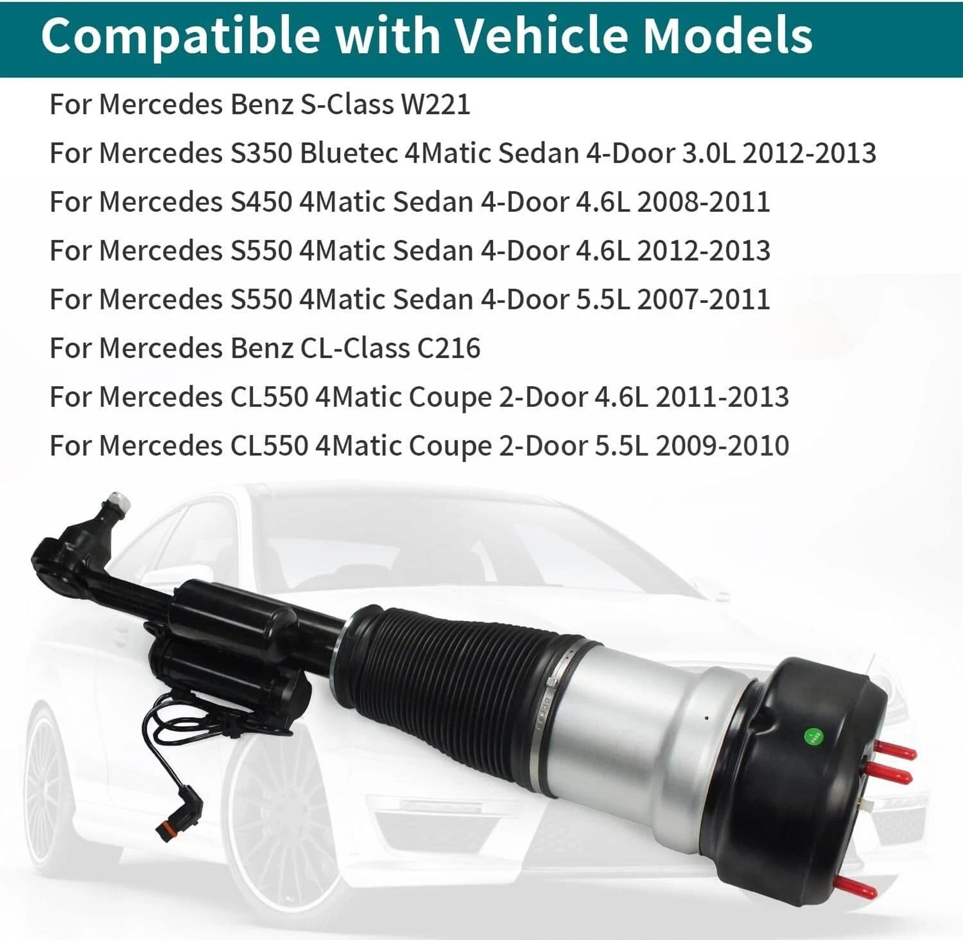 Mercedes 4Matic Front Air Suspension Struts Pair 6