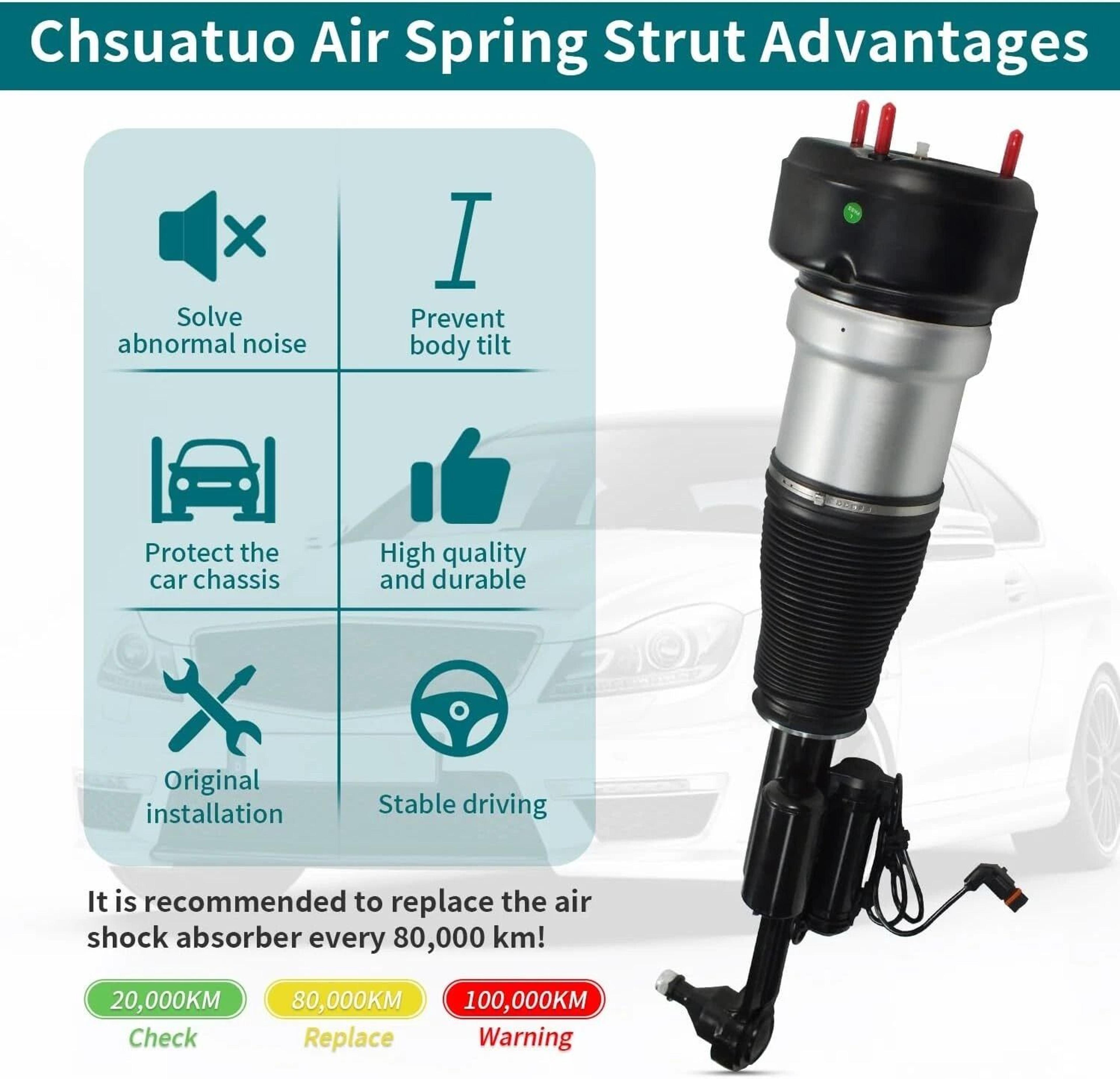 Mercedes 4Matic Front Air Suspension Struts Pair 12