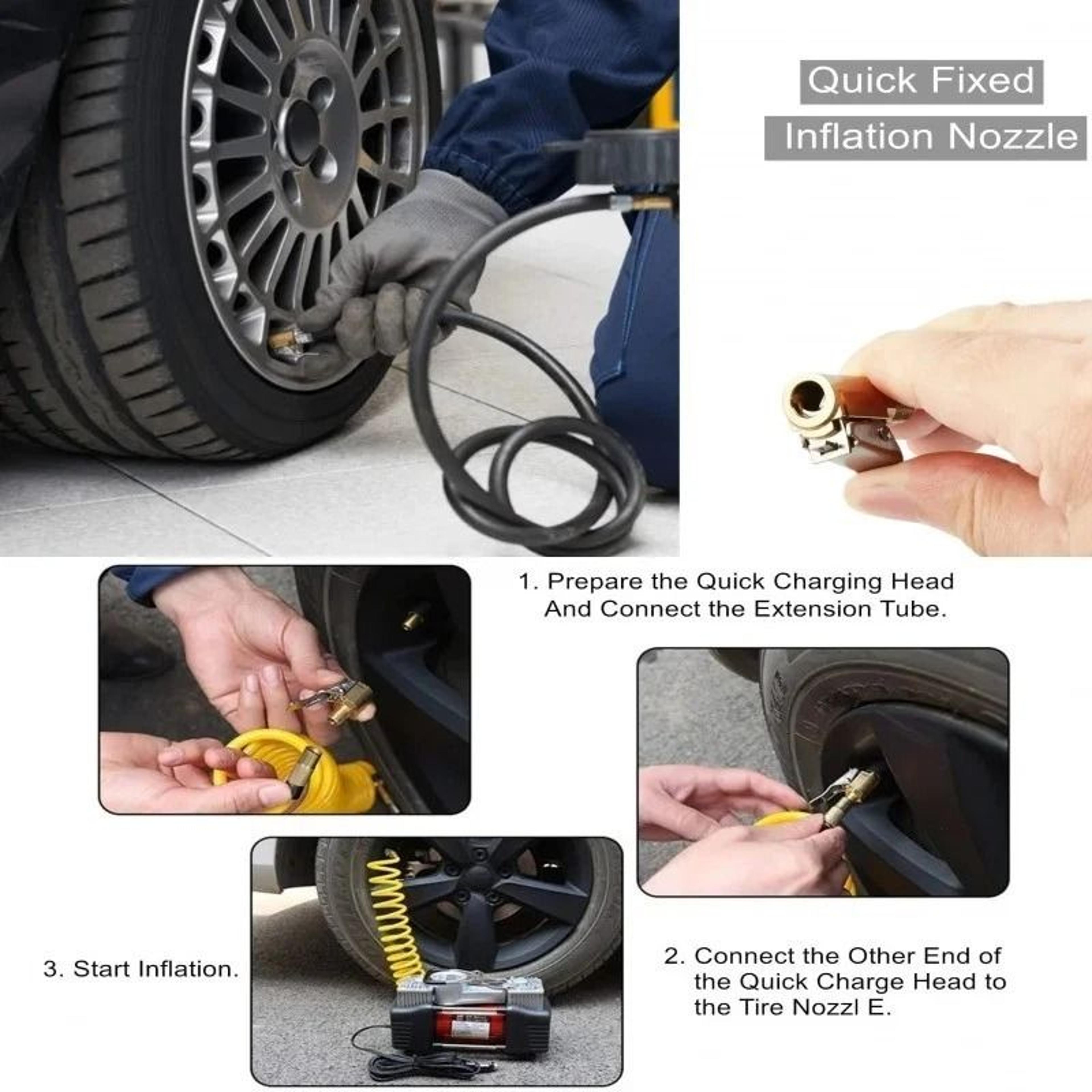 Brass Locking Air Chuck Tire Inflator Adapter For Fast No Leak Tire Filling 2