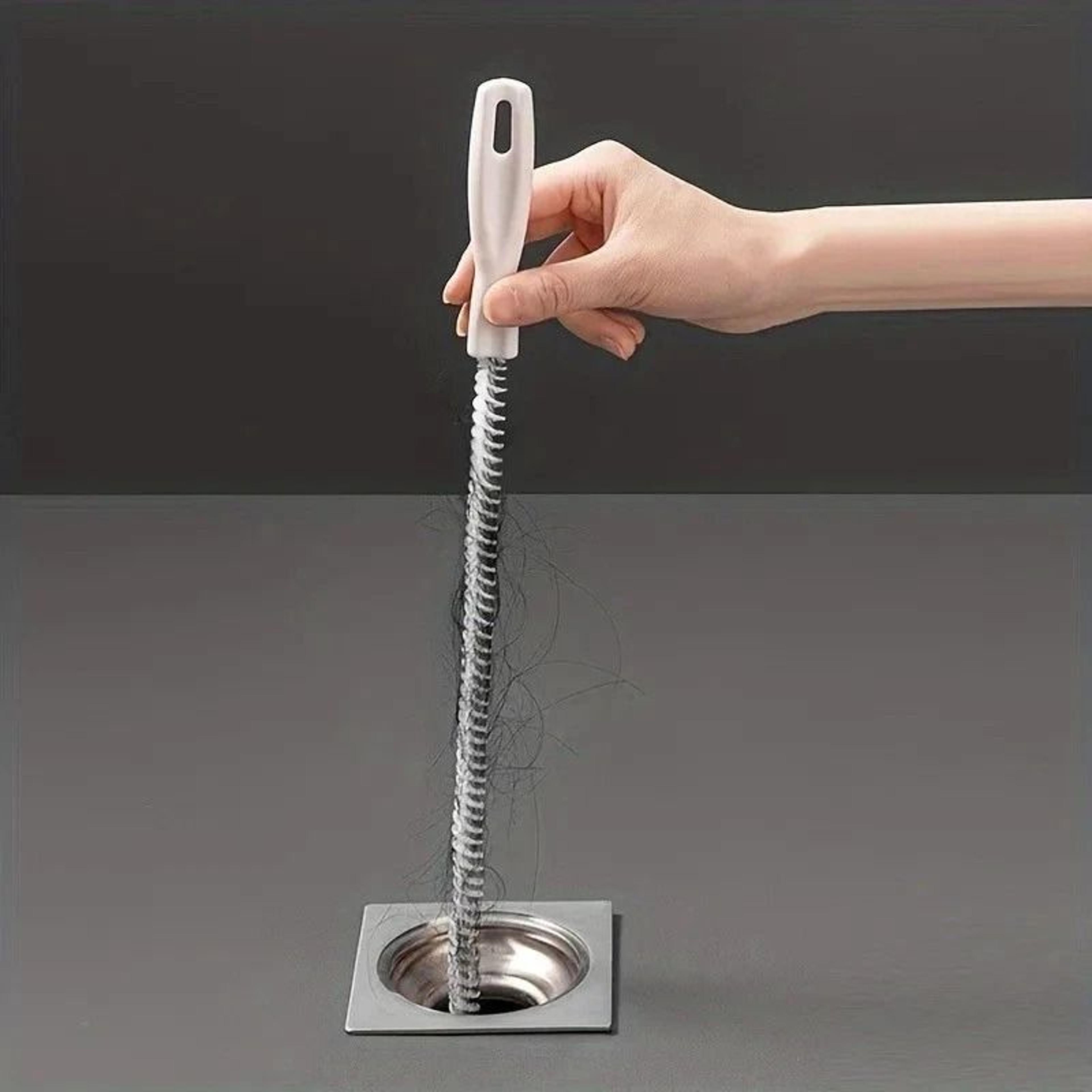 flexible drain cleaning brush for sink and bathroom clogs