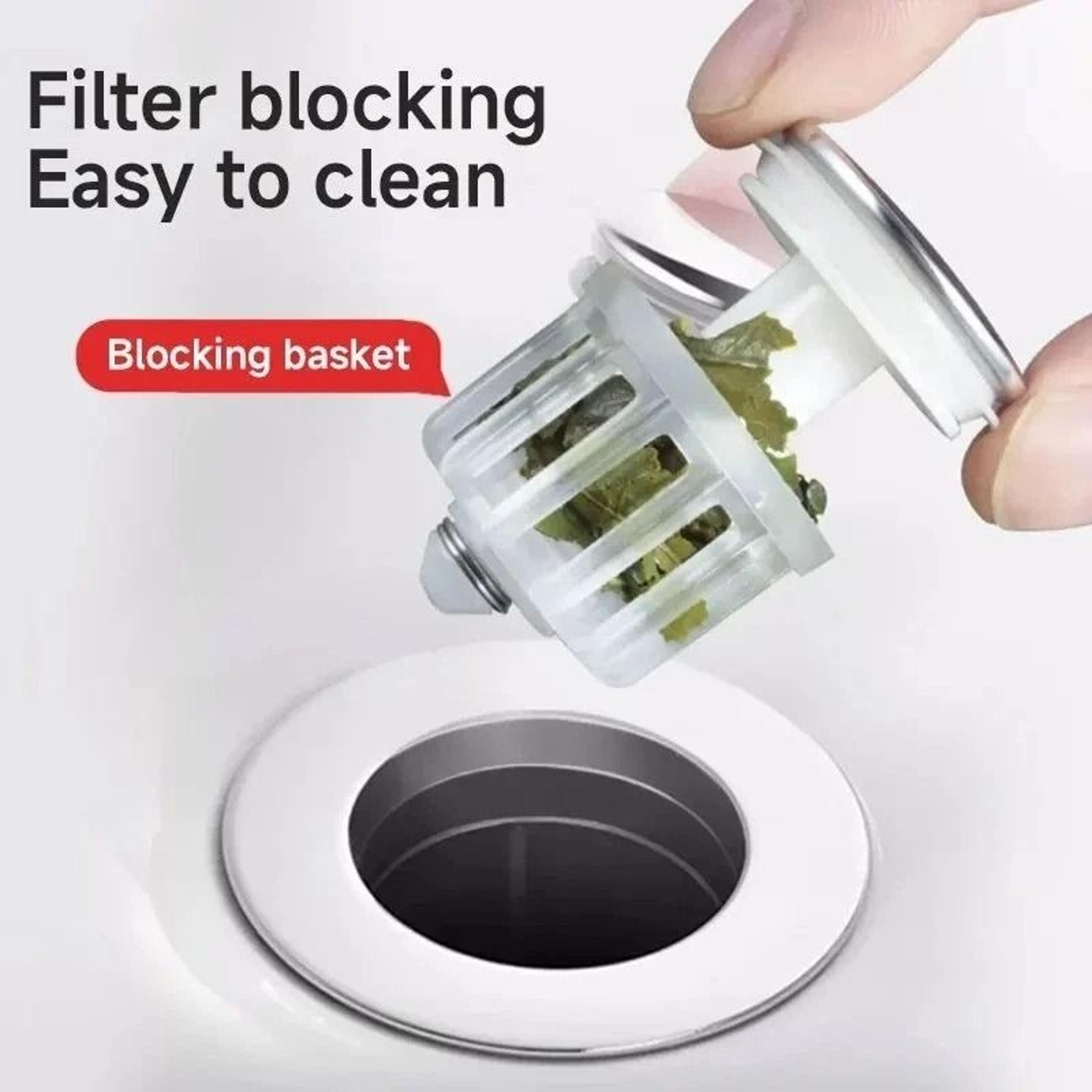 Universal Bathroom Sink Stopper With Hair Catcher Pop Up Drain Filter 2