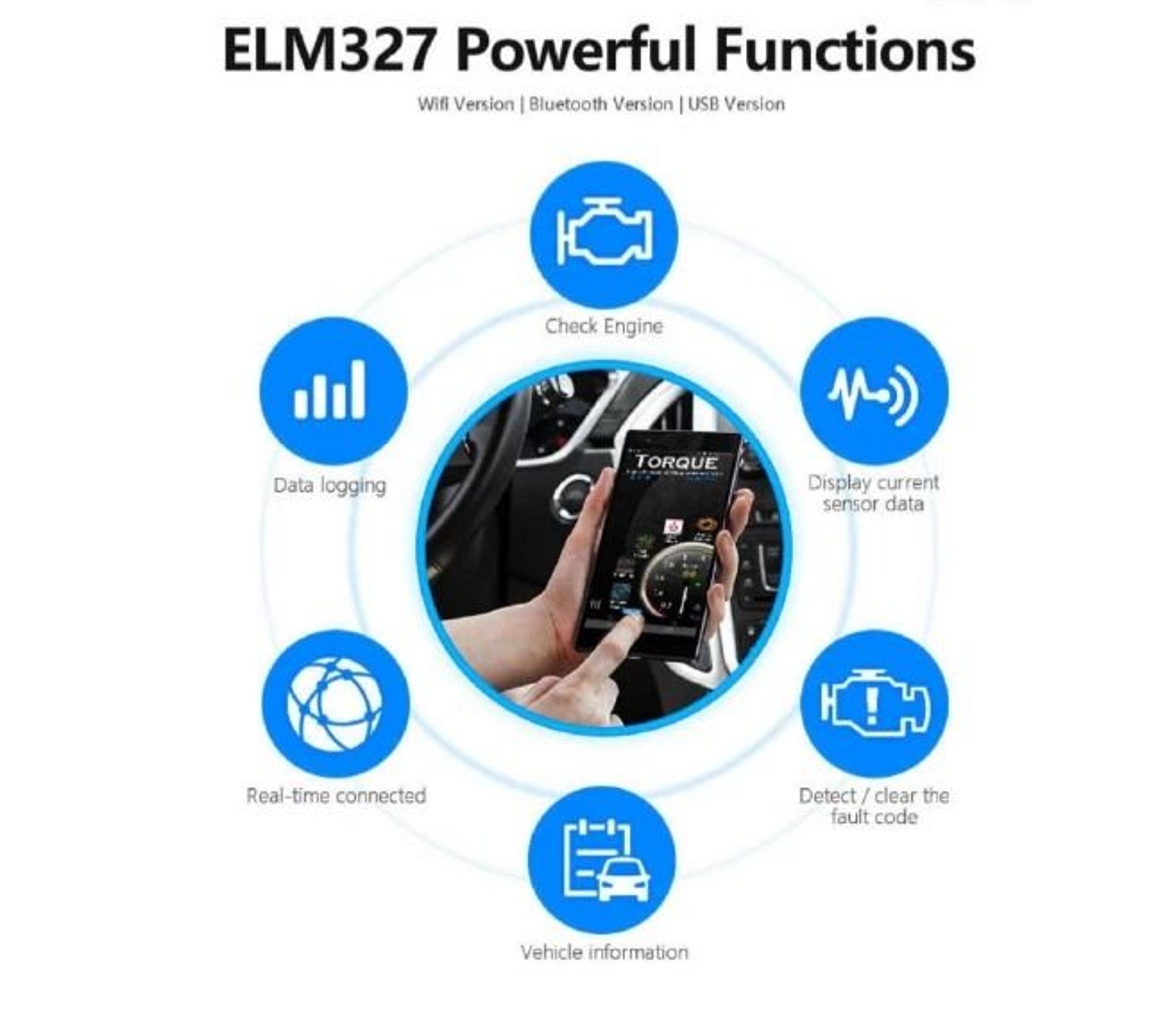 Bluetooth OBD2 Scanner Car Code Reader For Check Engine Diagnostics 1
