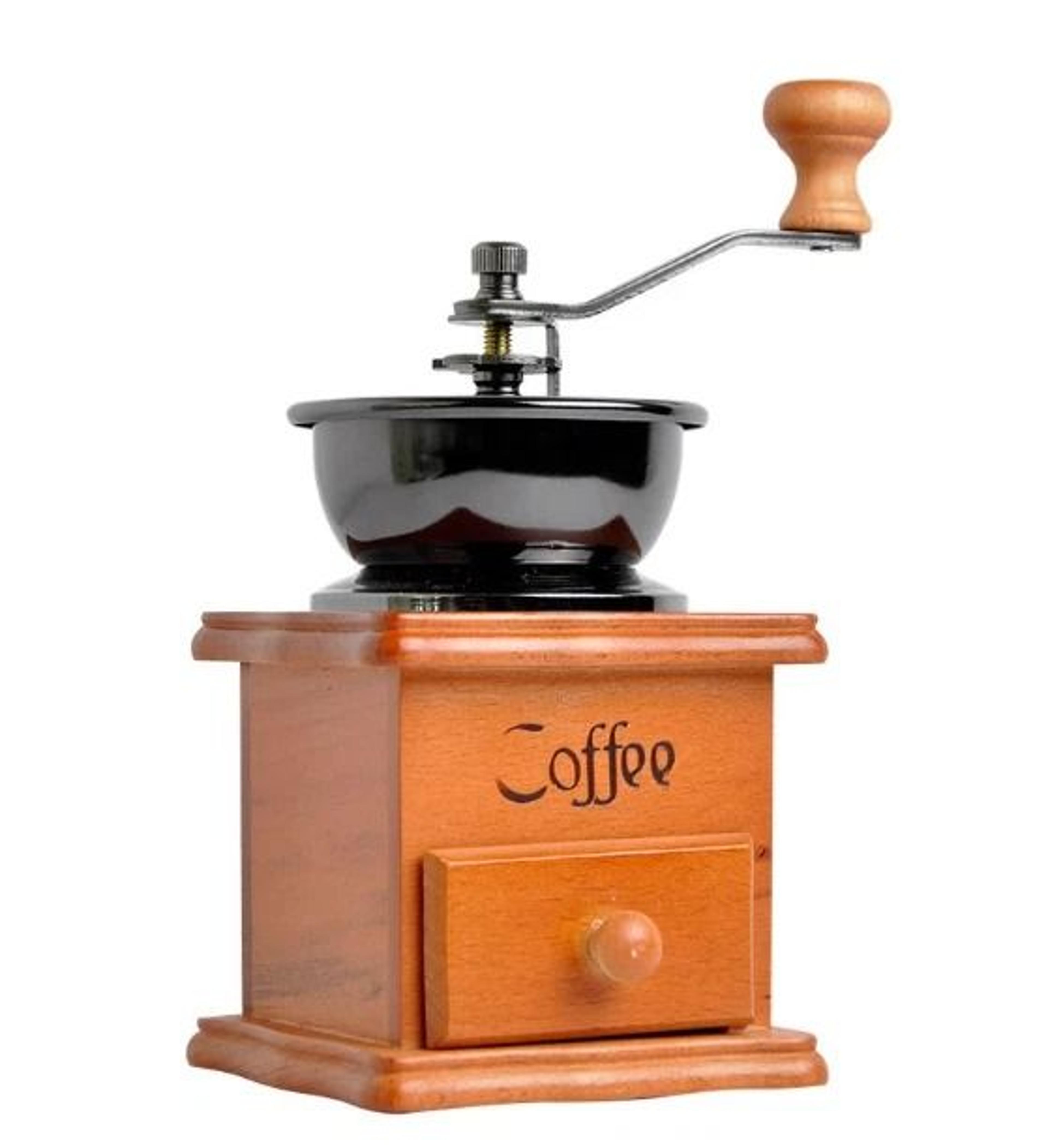 vintage manual coffee grinder with ceramic burr stainless steel hand crank mill