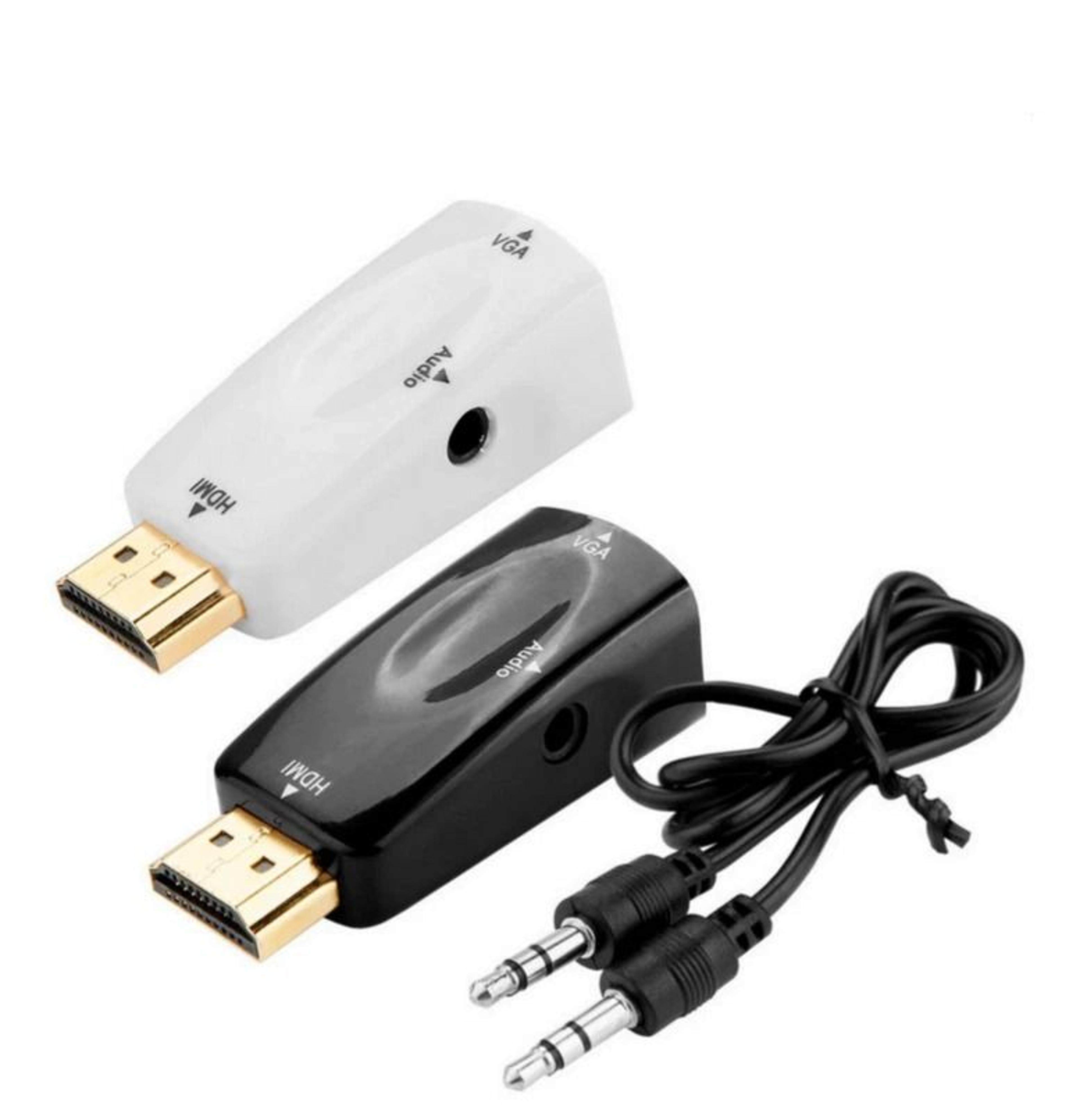 HDMI To VGA Adapter With Audio Cable For Monitor Projector  PC 1