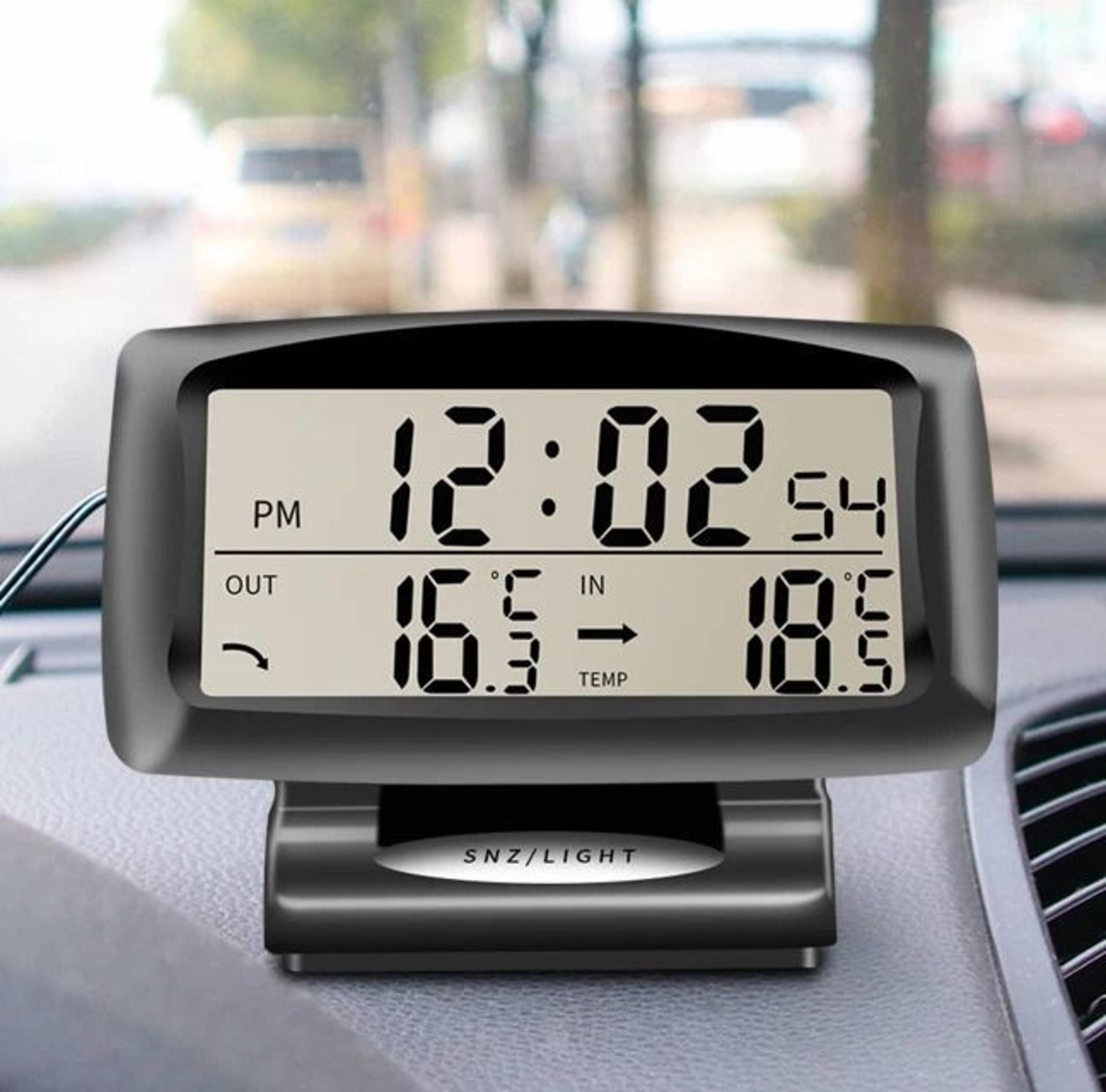 digital car clock thermometer with indoor outdoor temperature display