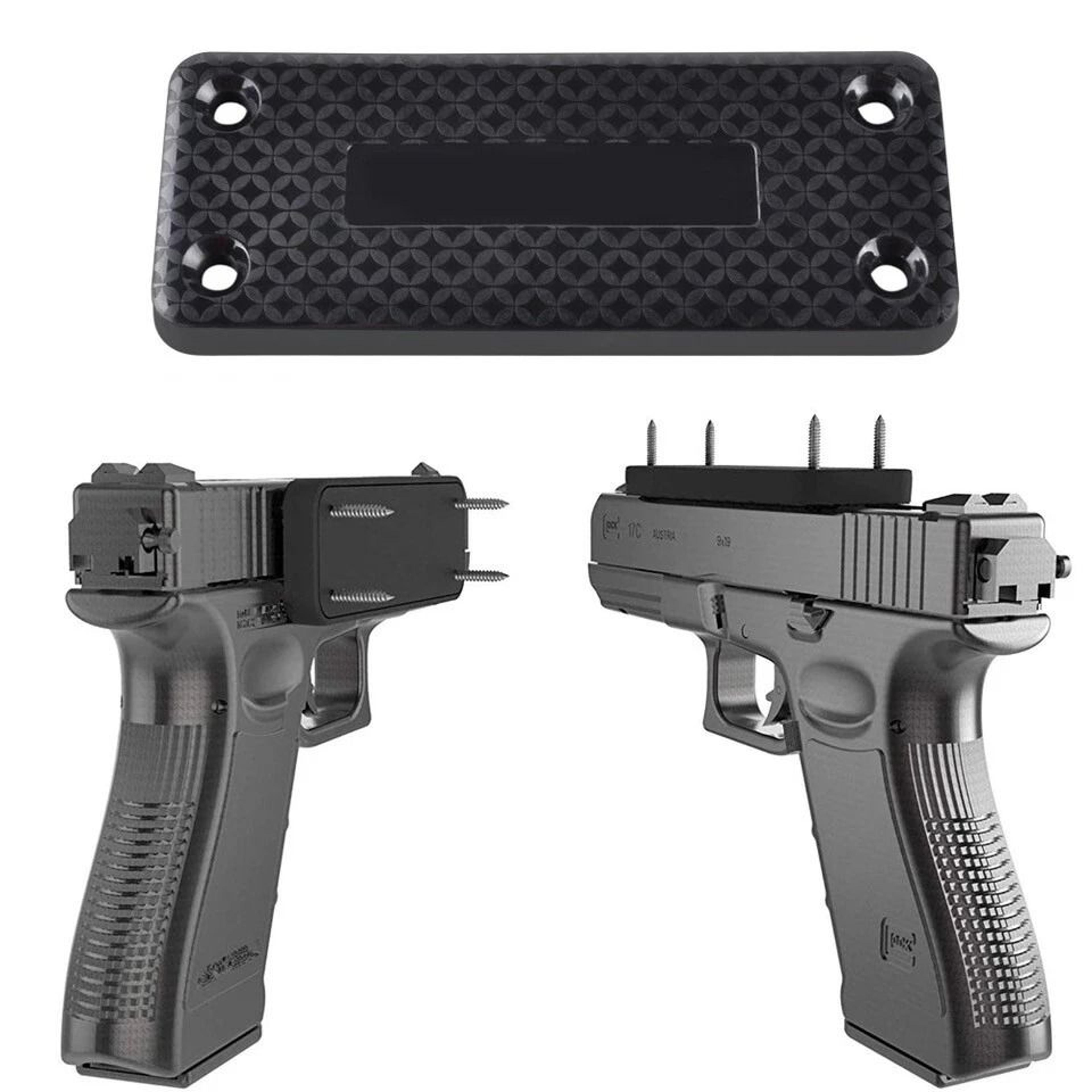 magnetic handgun holder for vehicle or desk mounting
