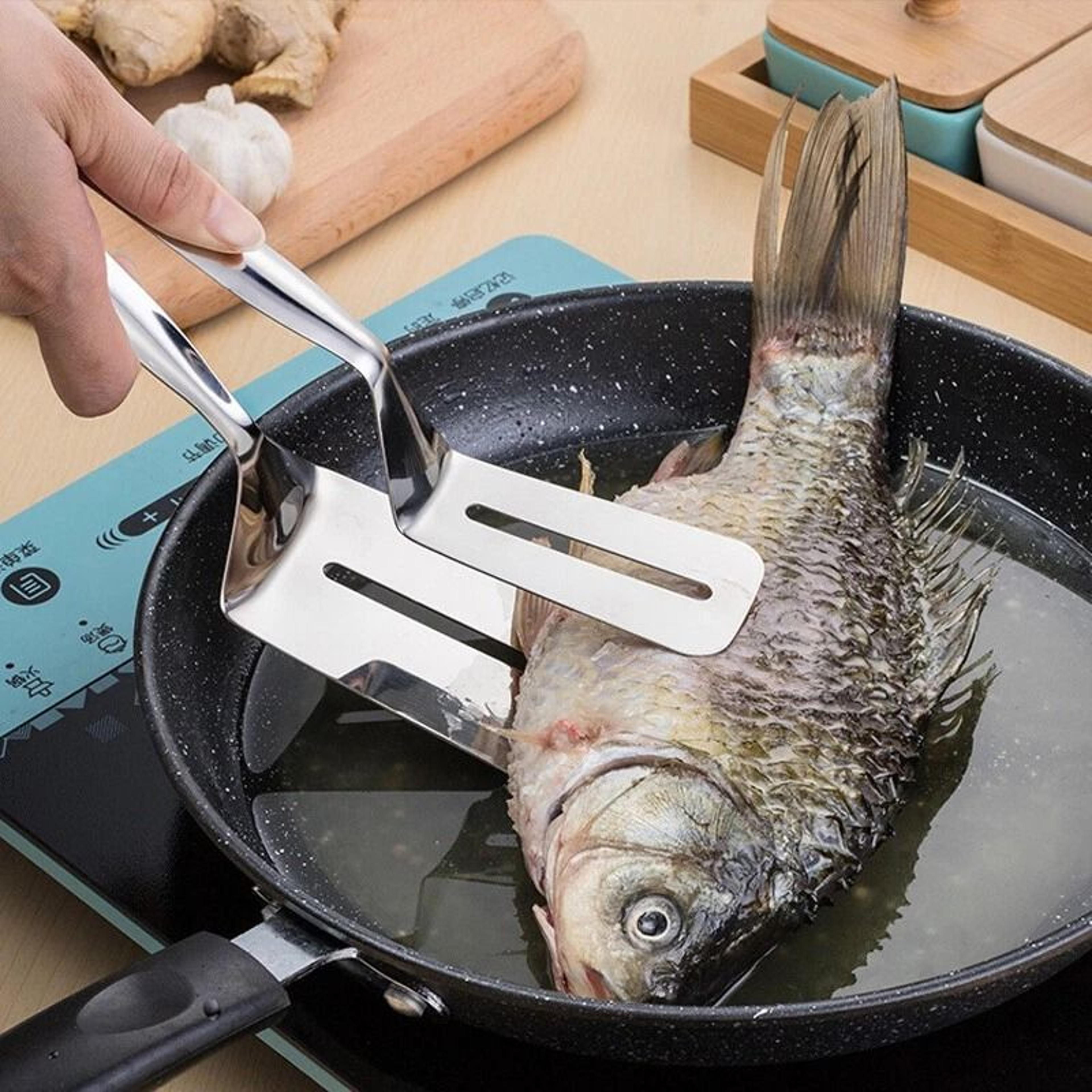 stainless steel steak clamp tongs for bbq meat bread and kitchen cooking