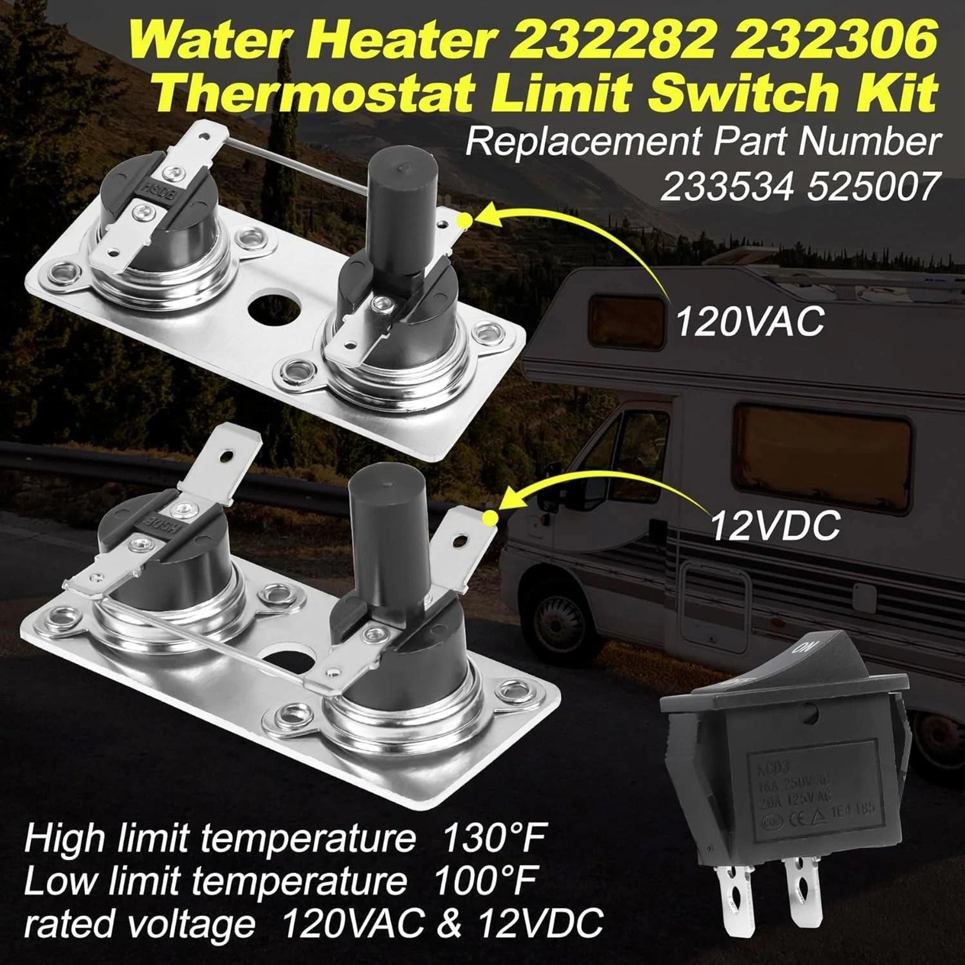 Suburban RV Water Heater Thermostat Kit Limit Switch Replacement For SW Series 8