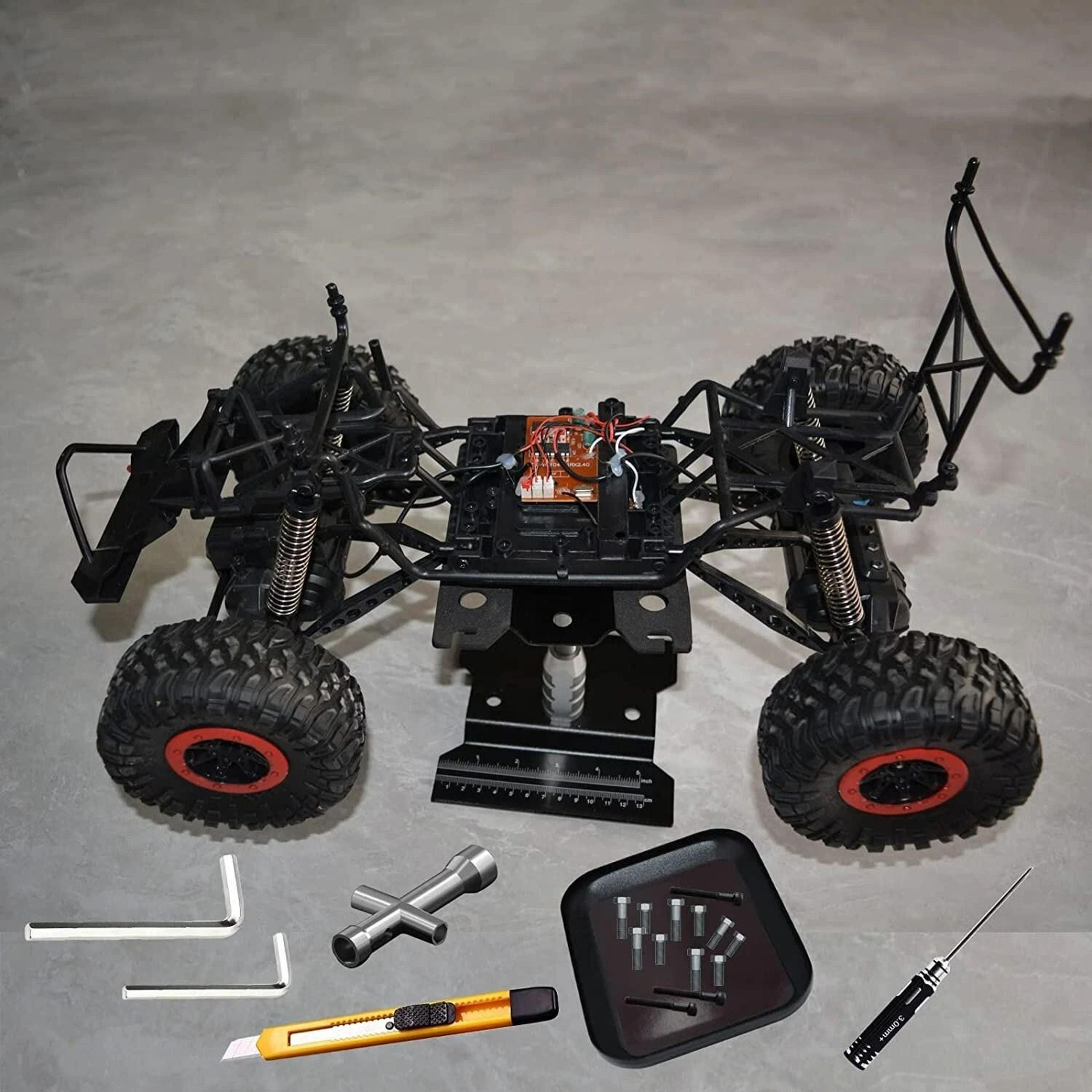 rc car work stand with screw tray for scale repair