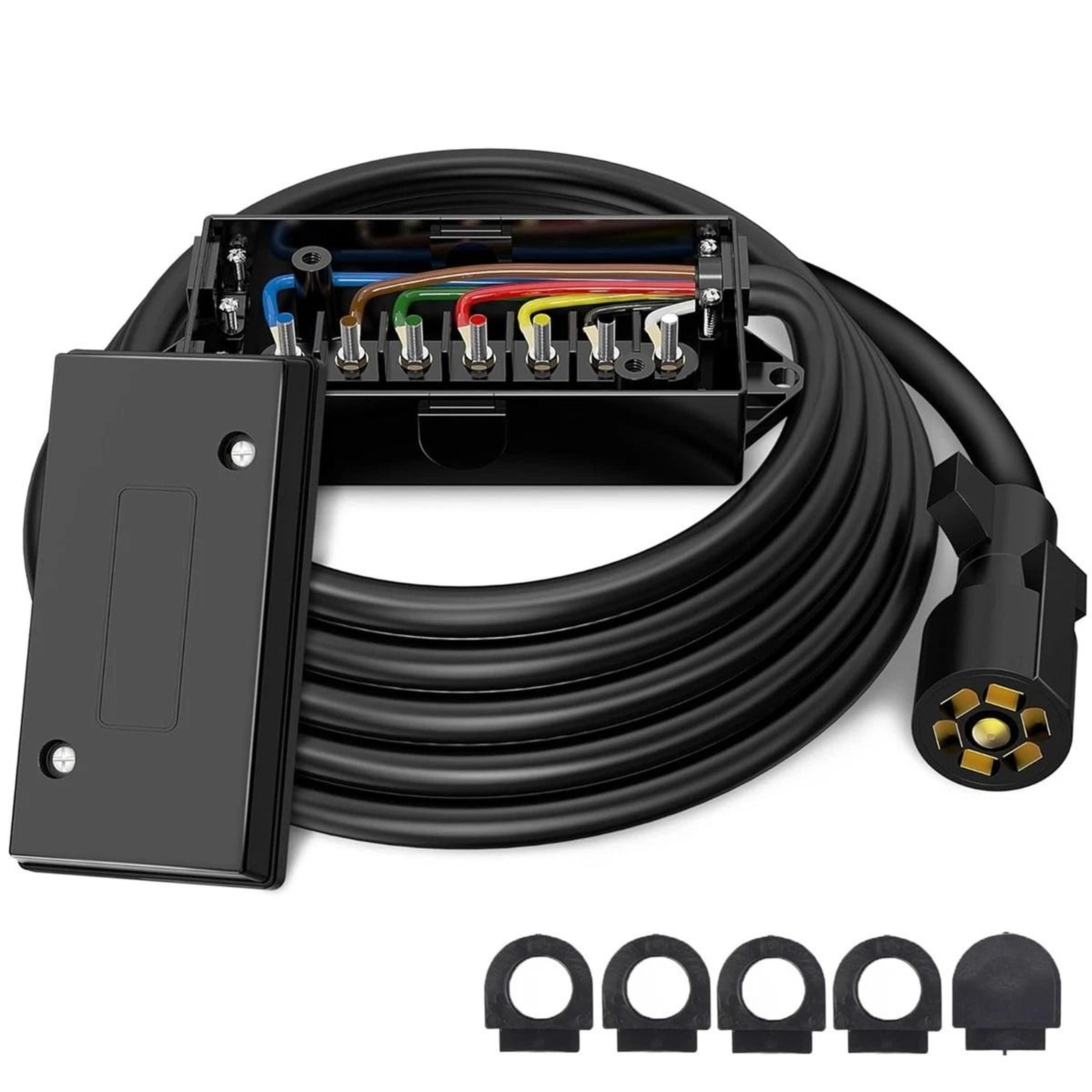 7 way trailer plug, 7 pin trailer connector, weatherproof trailer wiring harness, trailer wiring connector